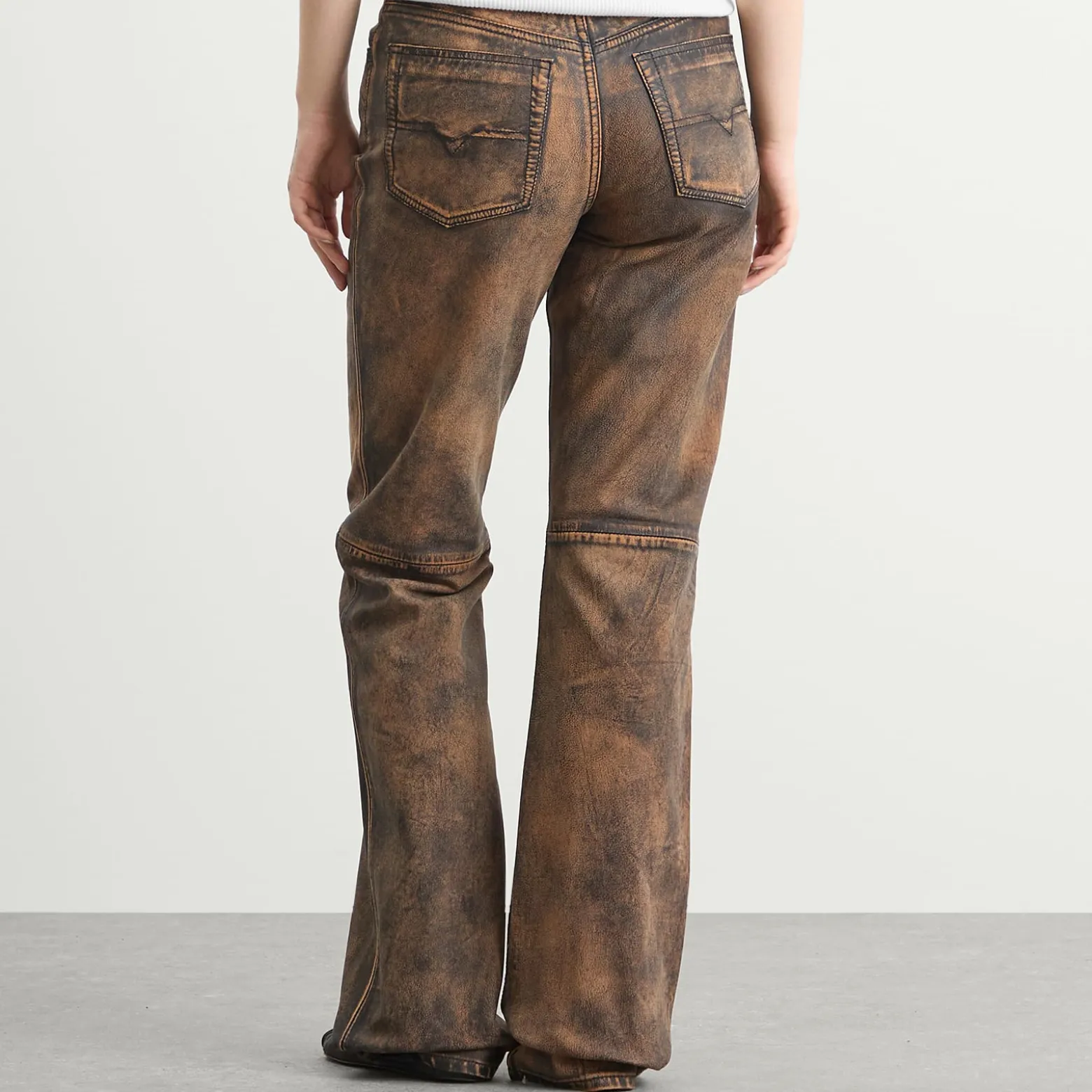 Diesel L-Ysa Camouflage Leather Trousers