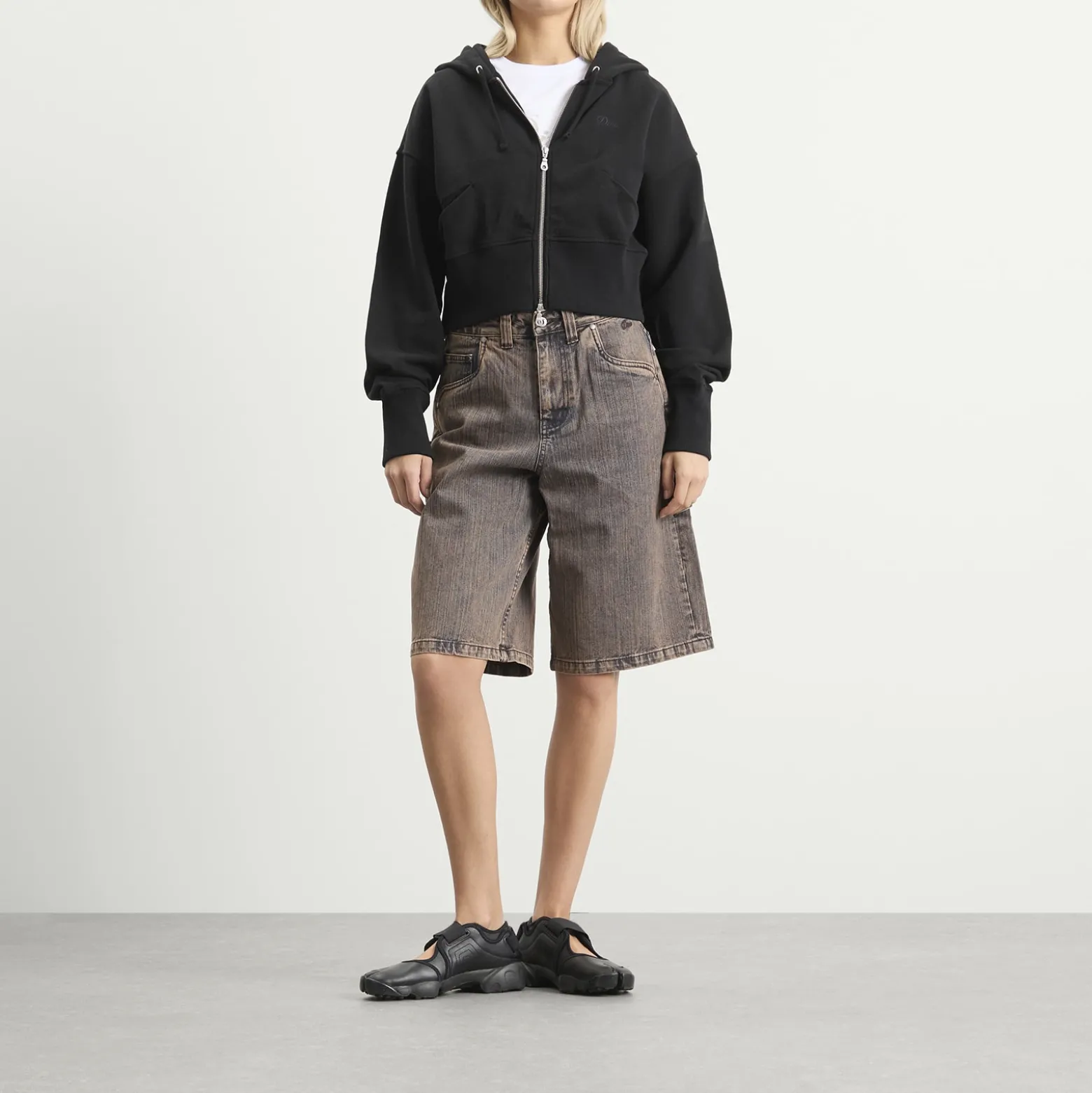 Dime Cropped Zip Hoodie