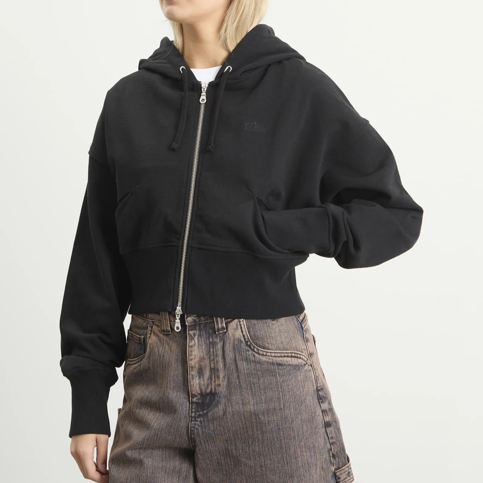 Dime Cropped Zip Hoodie