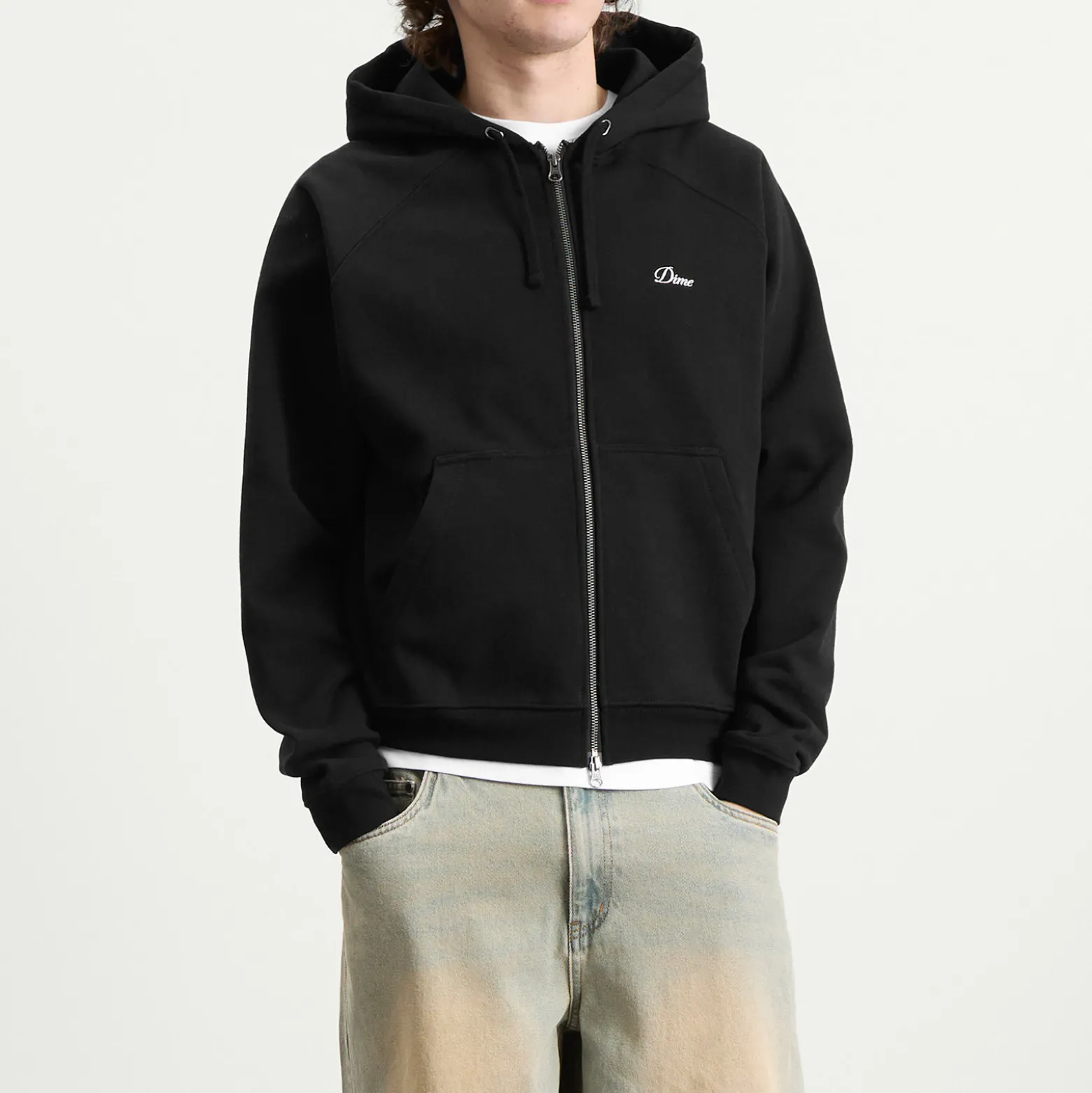 Dime Cursive Small Logo Zip Hoodie