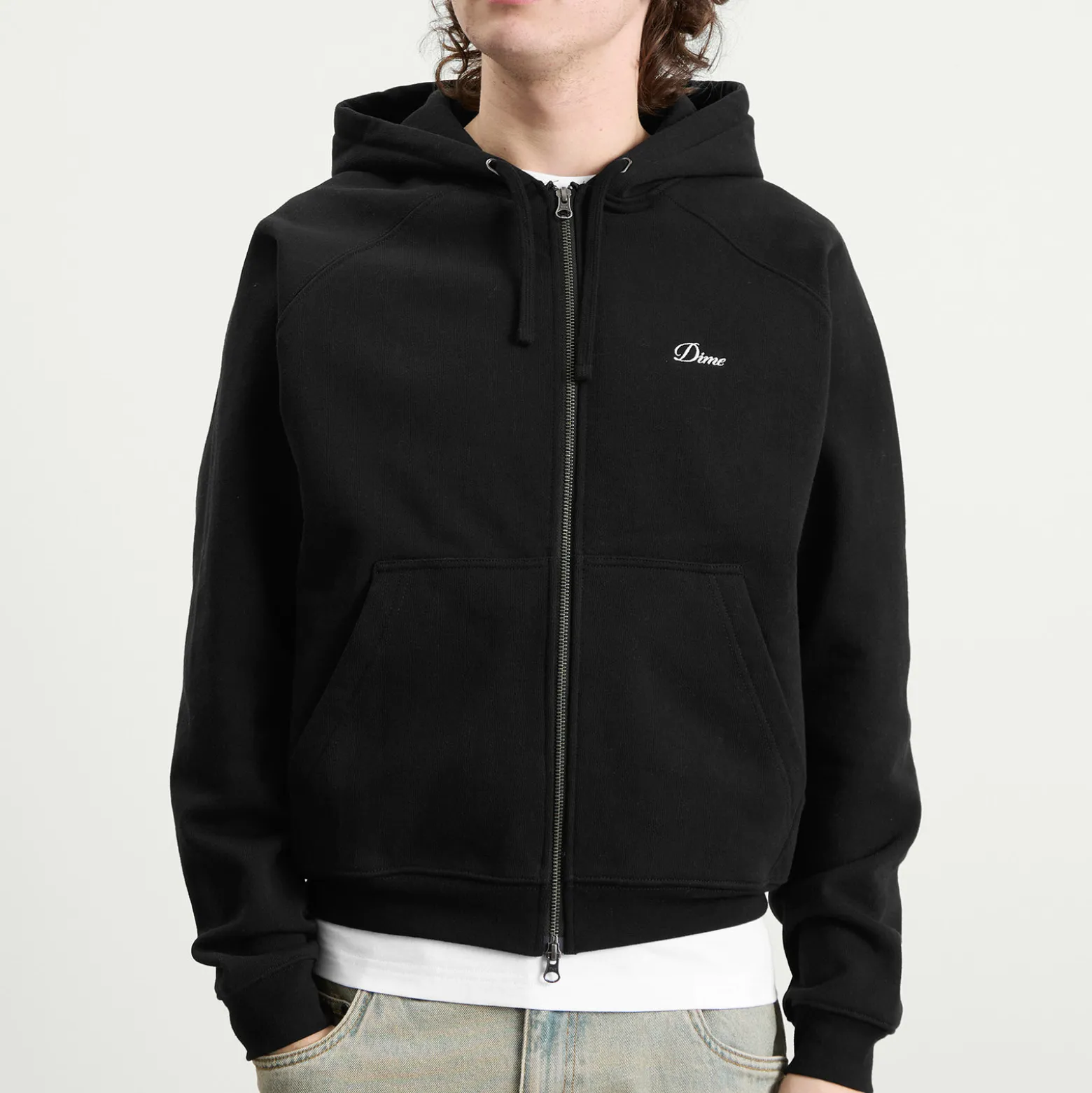 Dime Cursive Small Logo Zip Hoodie