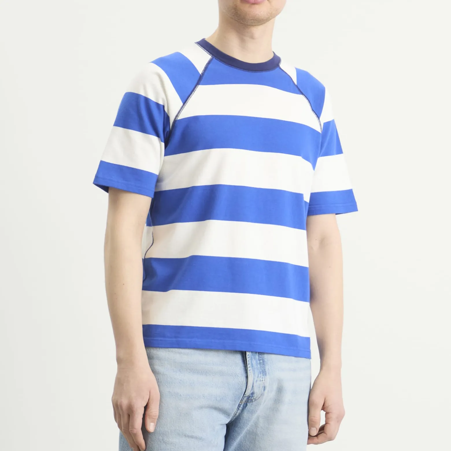 Drake's Block Stripe Raglan T-Shirt