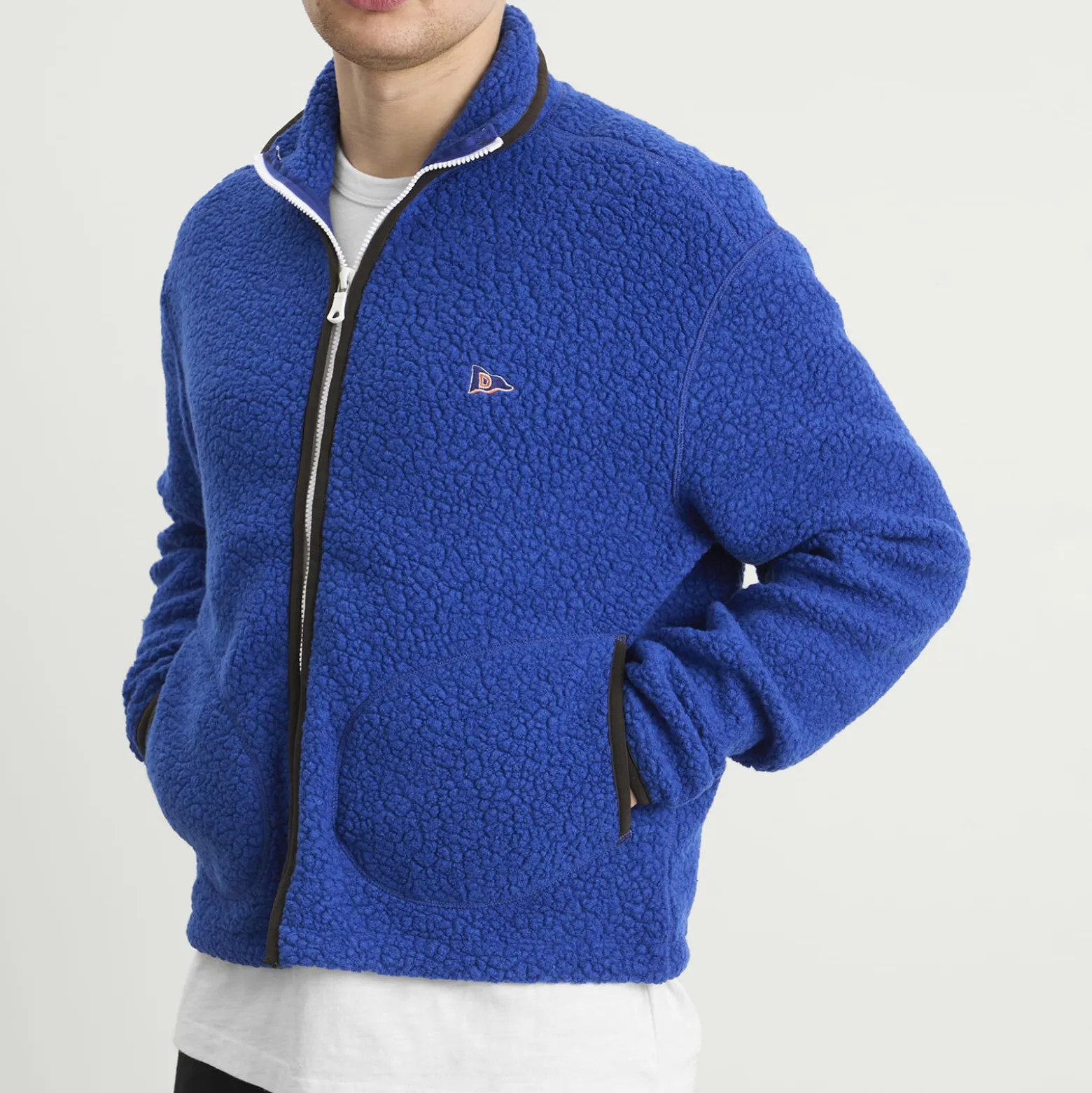 Drake's Boucle Wool Zip Fleece Jacket