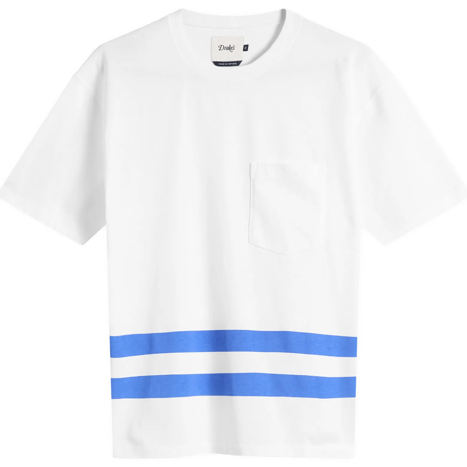 Drake's Printed Stripe Pocket T-Shirt
