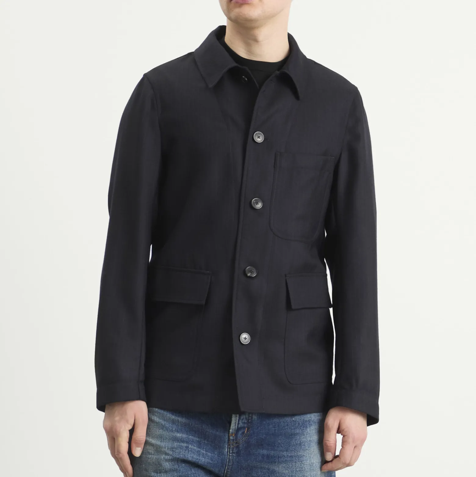 Dries Van Noten Pinstripe Worsted Wool Jacket