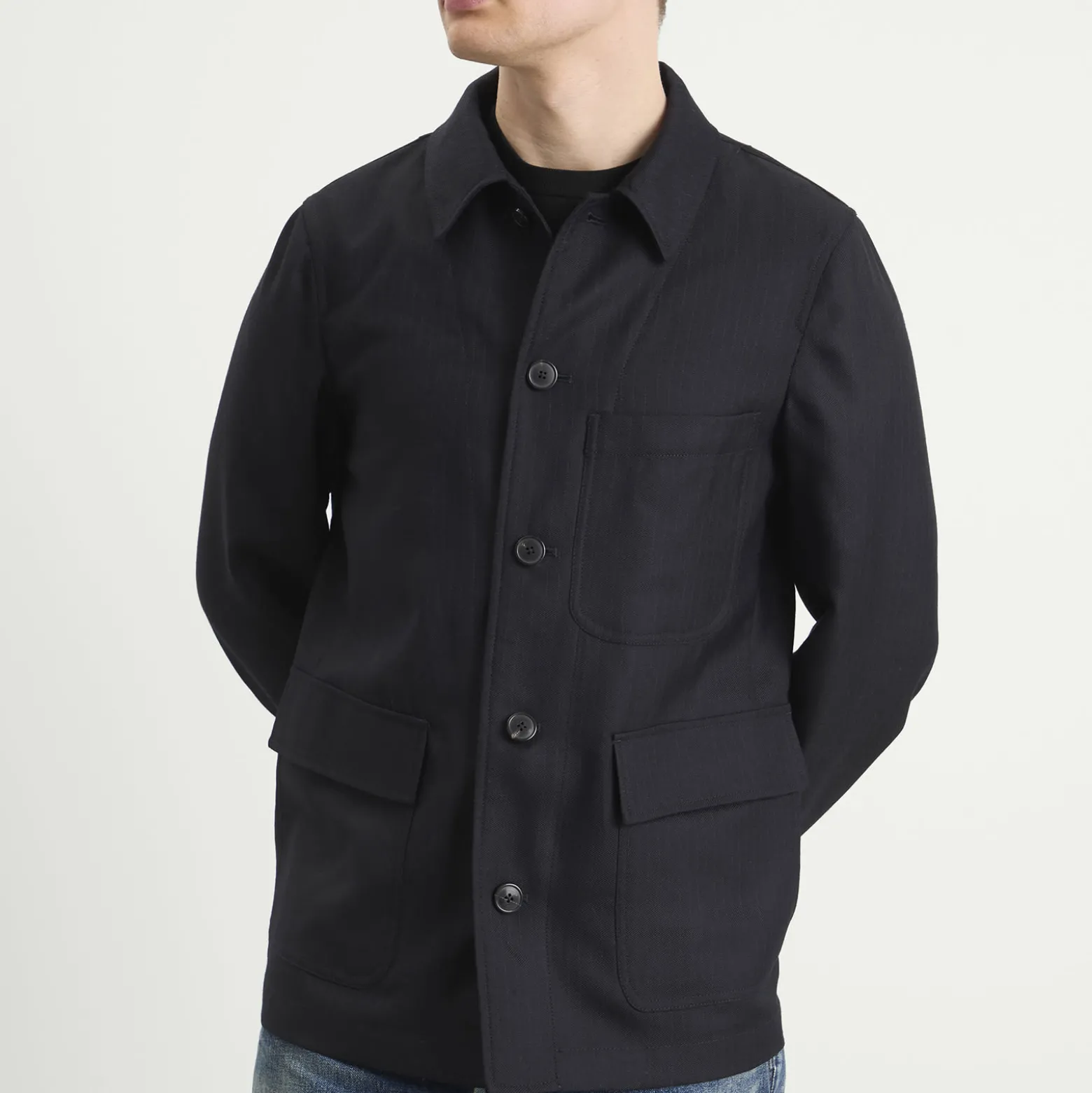 Dries Van Noten Pinstripe Worsted Wool Jacket