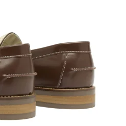 Duke + Dexter Wilde Chestnut Lemon Raffia Penny Loafer