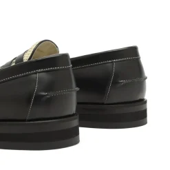 Duke + Dexter Wilde Olive Raffia Penny Loafer