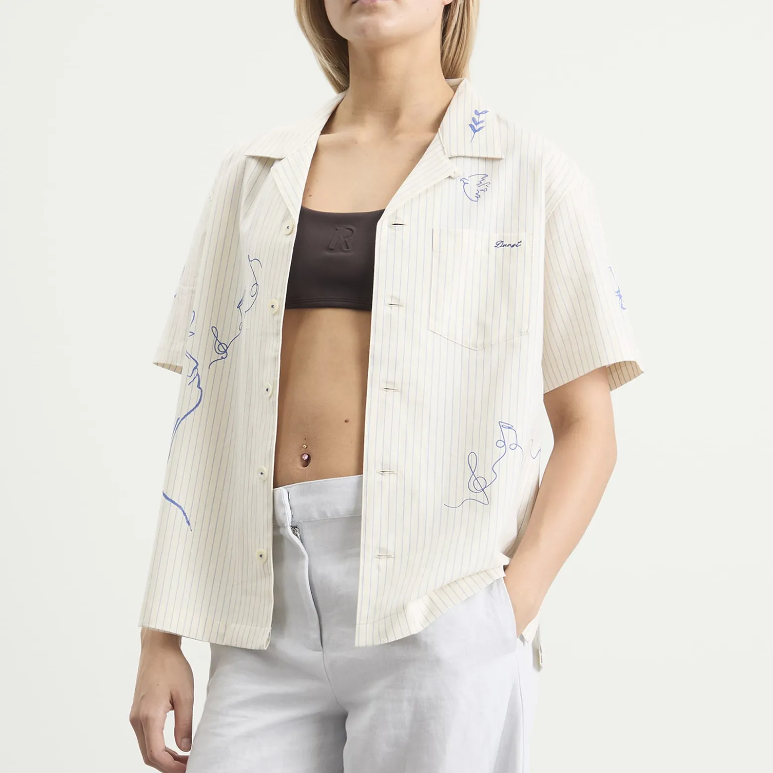 Dunst Hand-Drawing Open Collared Shirt