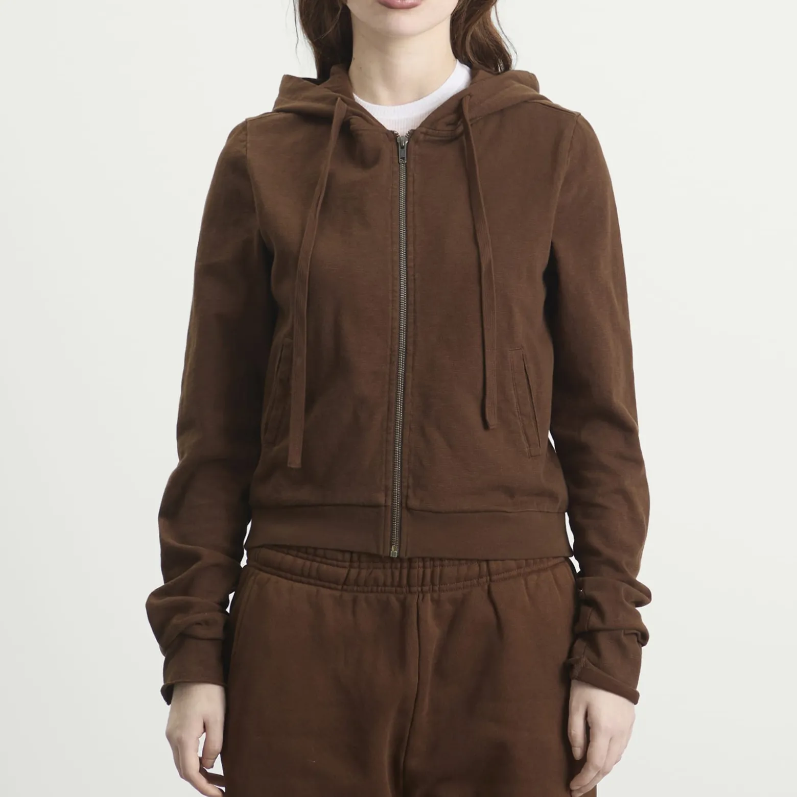 Entire Studios Lightweight Crop Zip-Up Hoodie