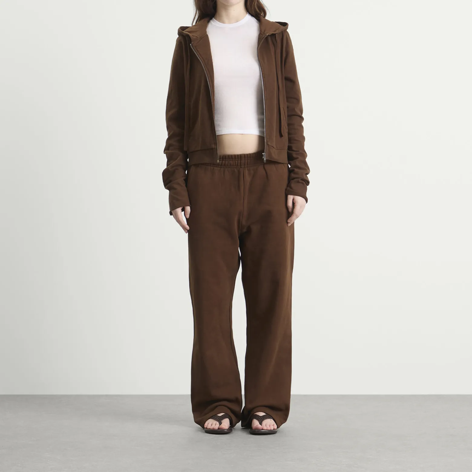 Entire Studios Lightweight Crop Zip-Up Hoodie