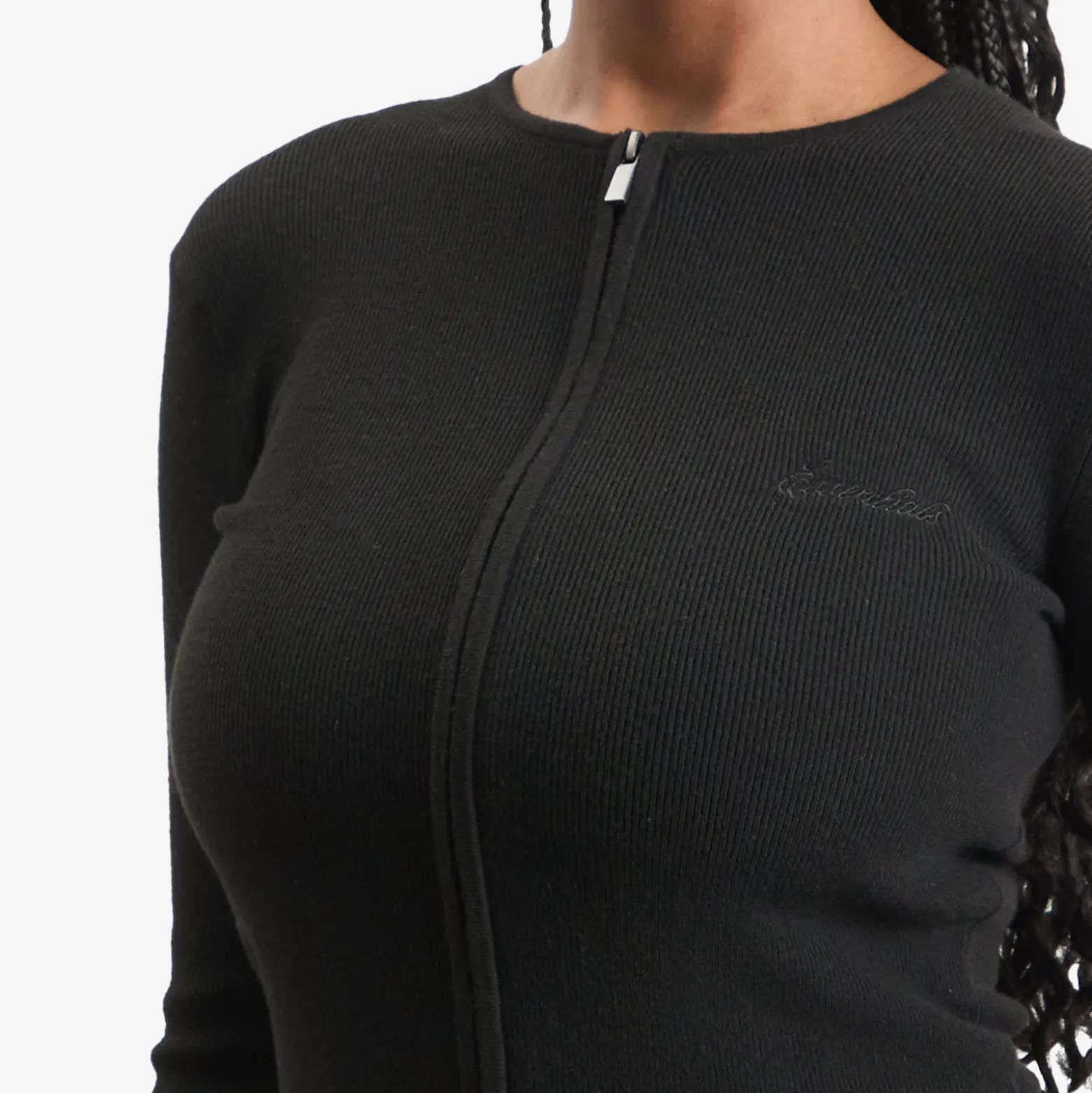 Fear of God ESSENTIALS Signature Rib Knit Long Sleeve Zip Up