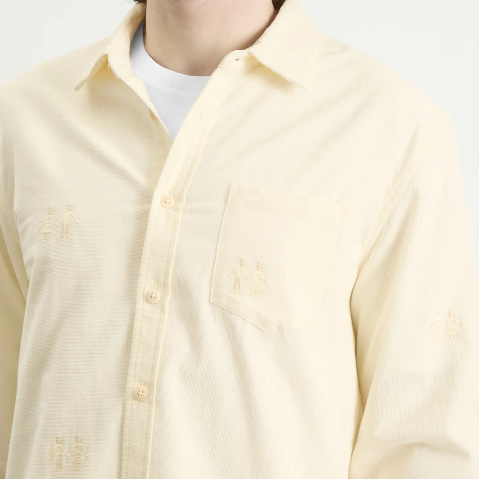 Folk Embroidery Direction Babycord Shirt