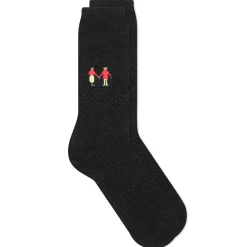 Folk Embroidery Waffle Socks