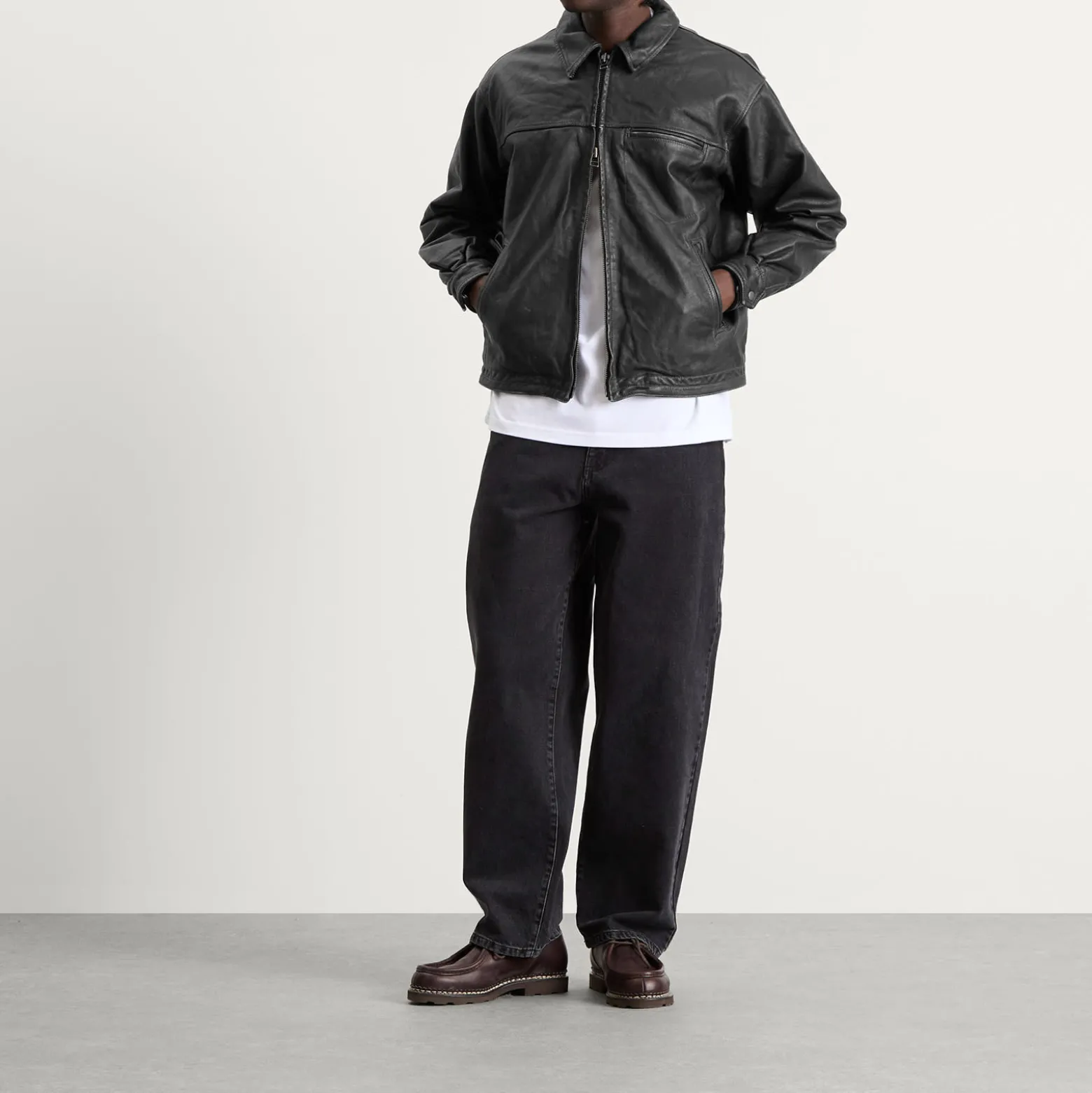 FrizmWORKS Destroyed Cowhide Leather Jacket