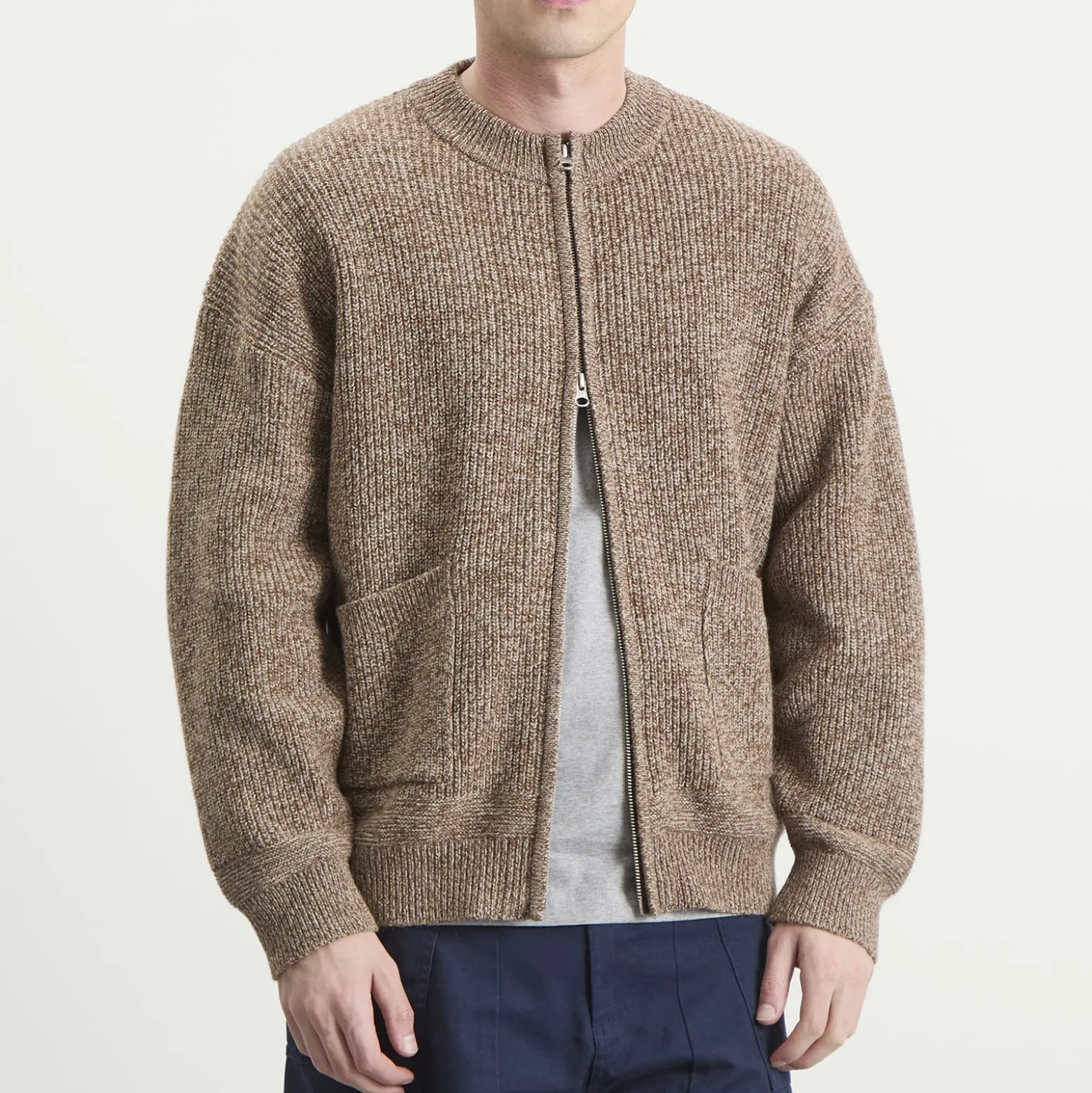 FrizmWORKS Tweed Wool Deck Zip Cardigan