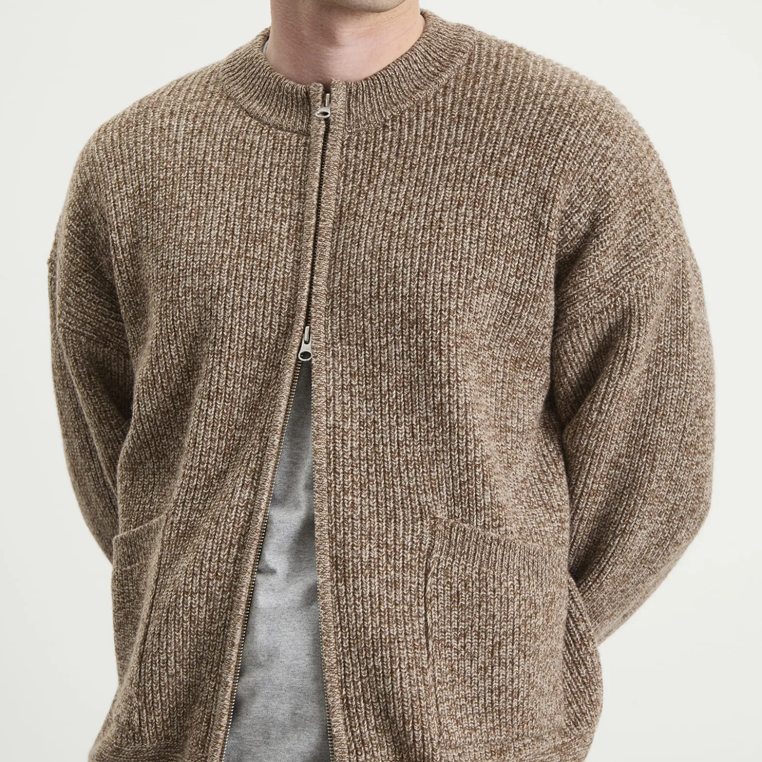 FrizmWORKS Tweed Wool Deck Zip Cardigan