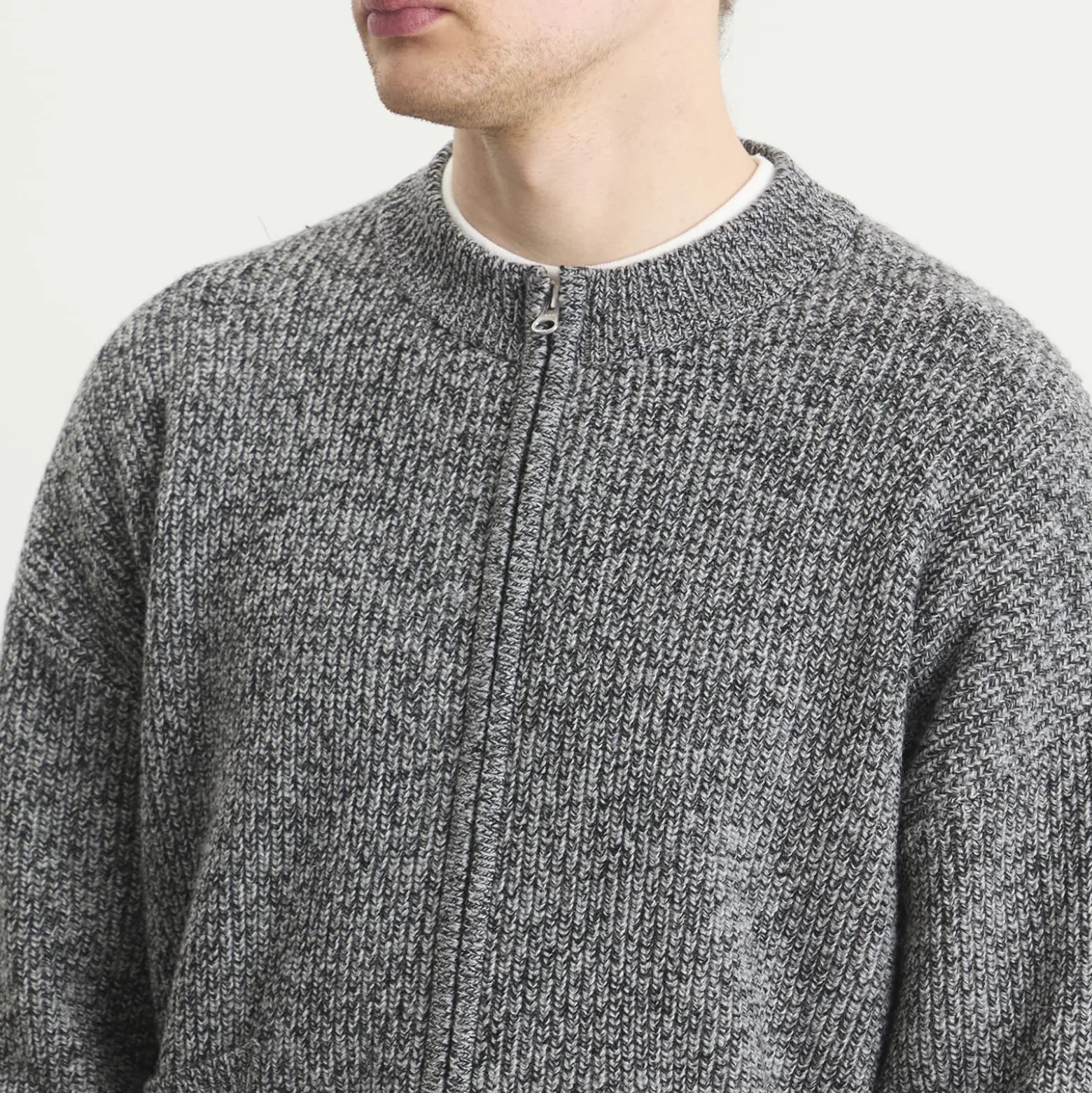 FrizmWORKS Tweed Wool Deck Zip Cardigan