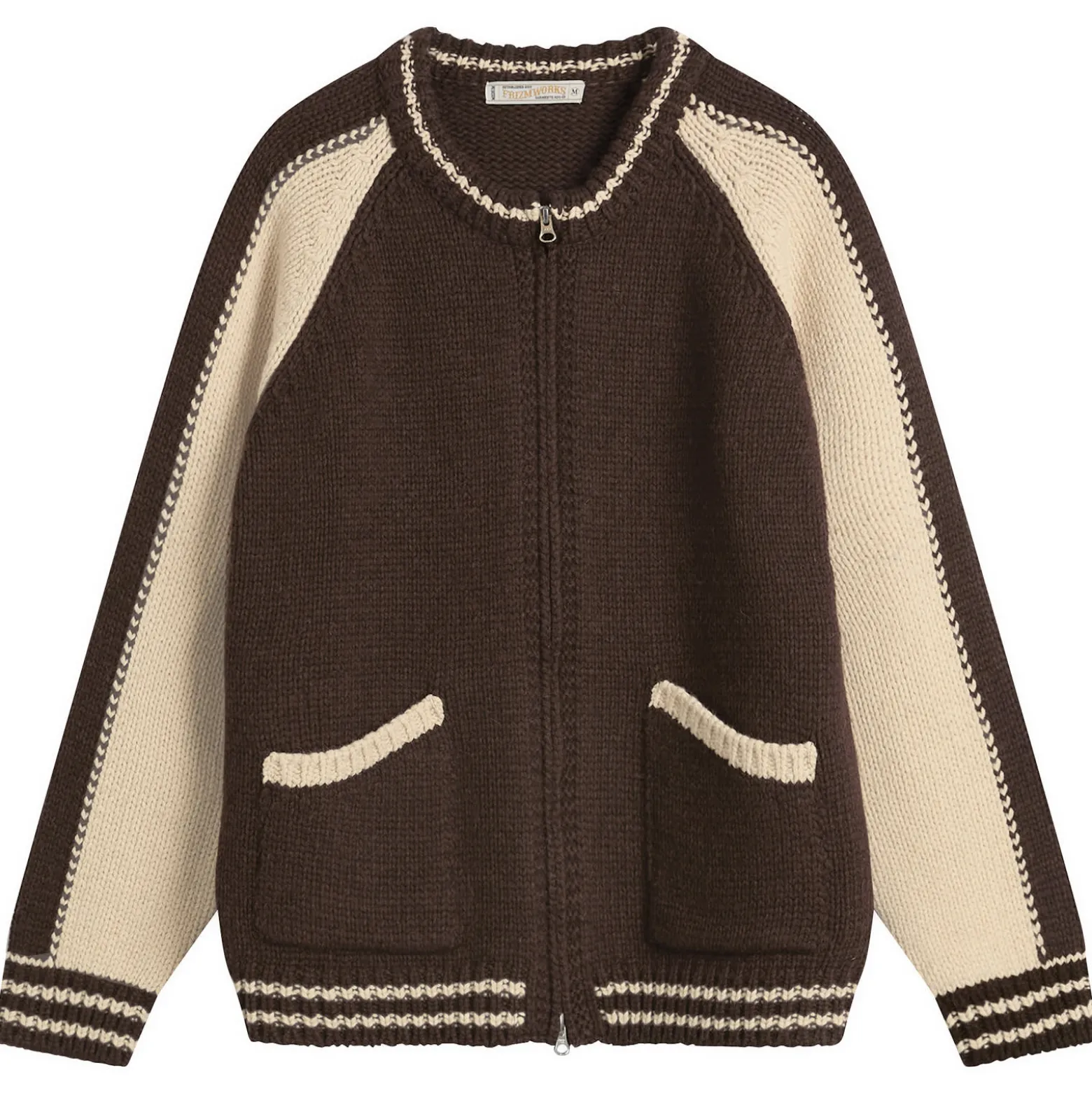 FrizmWORKS Wool Varsity Zip Cardigan