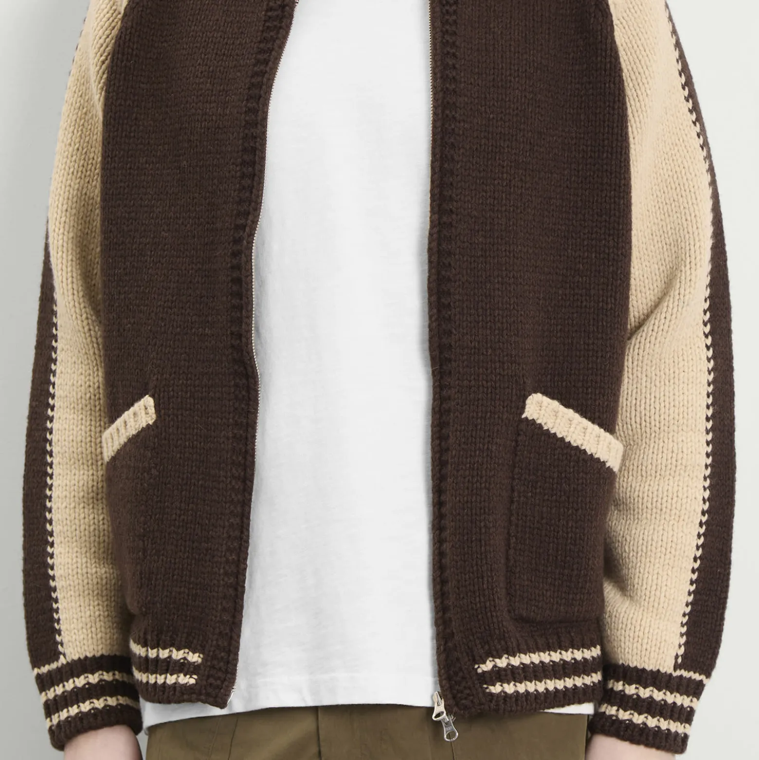 FrizmWORKS Wool Varsity Zip Cardigan