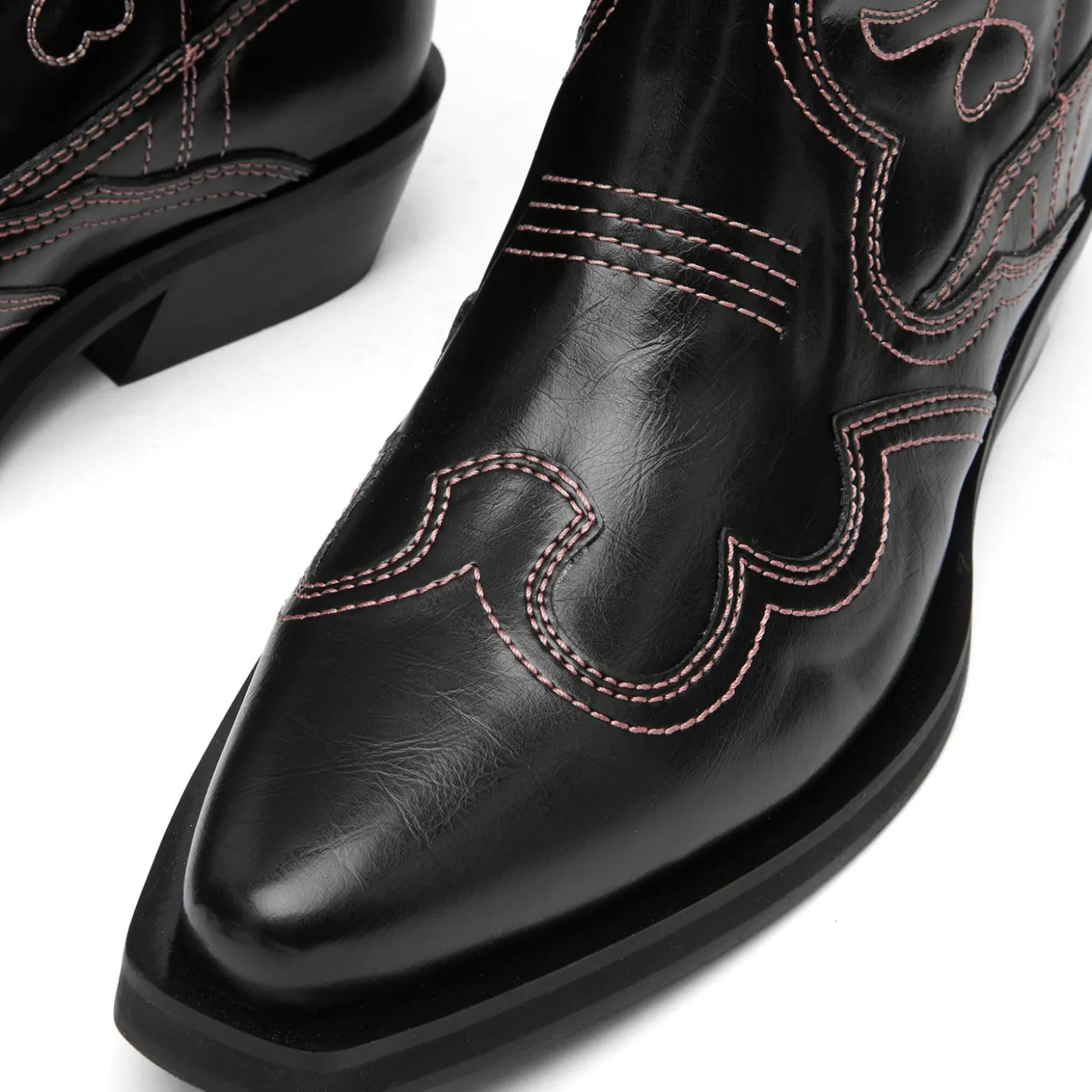 GANNI Mid Shaft Embroidered Western Boots