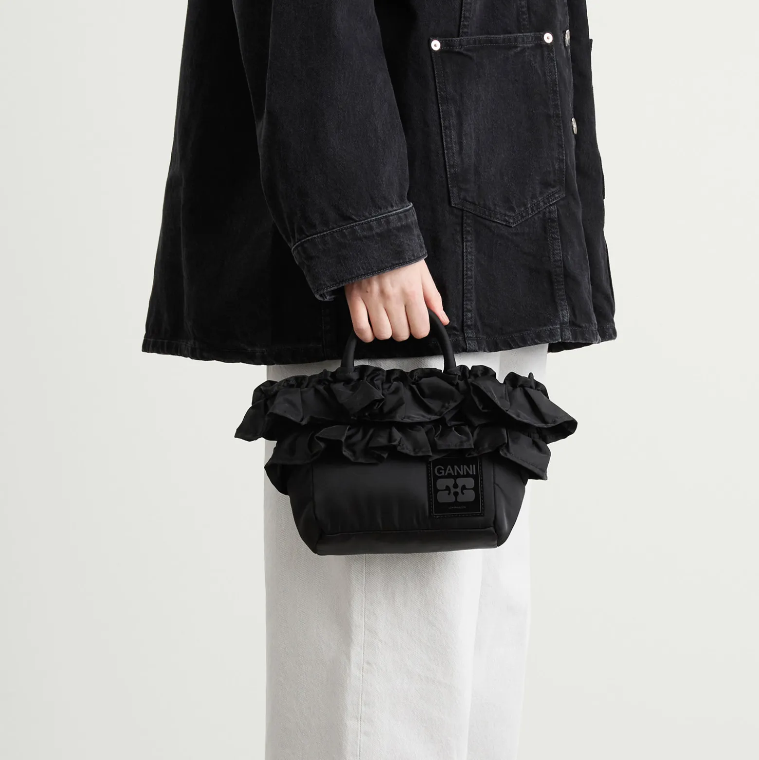 GANNI Mini Shopper Ruffle