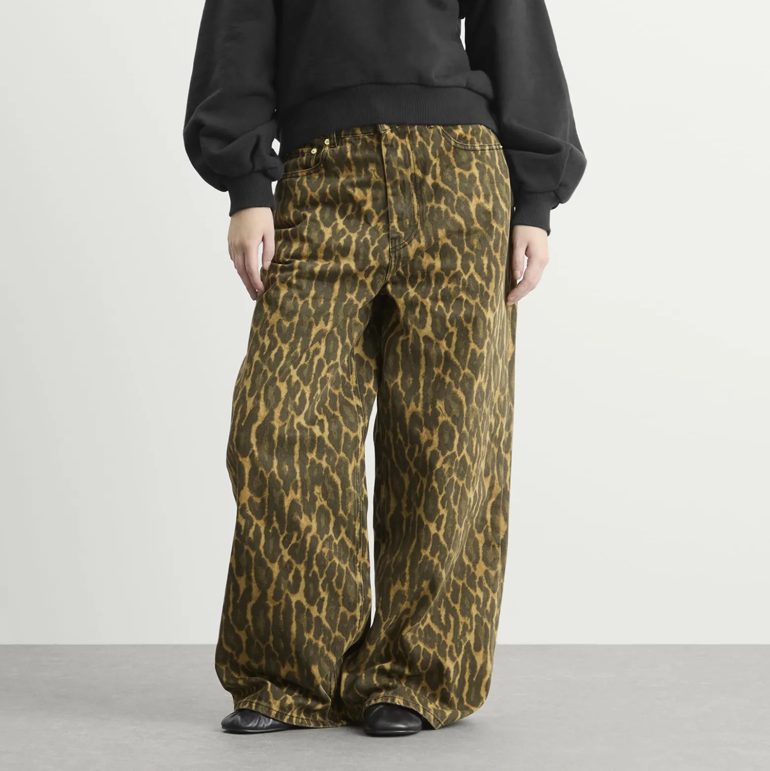 GANNI Print Denim Baggy Jeans