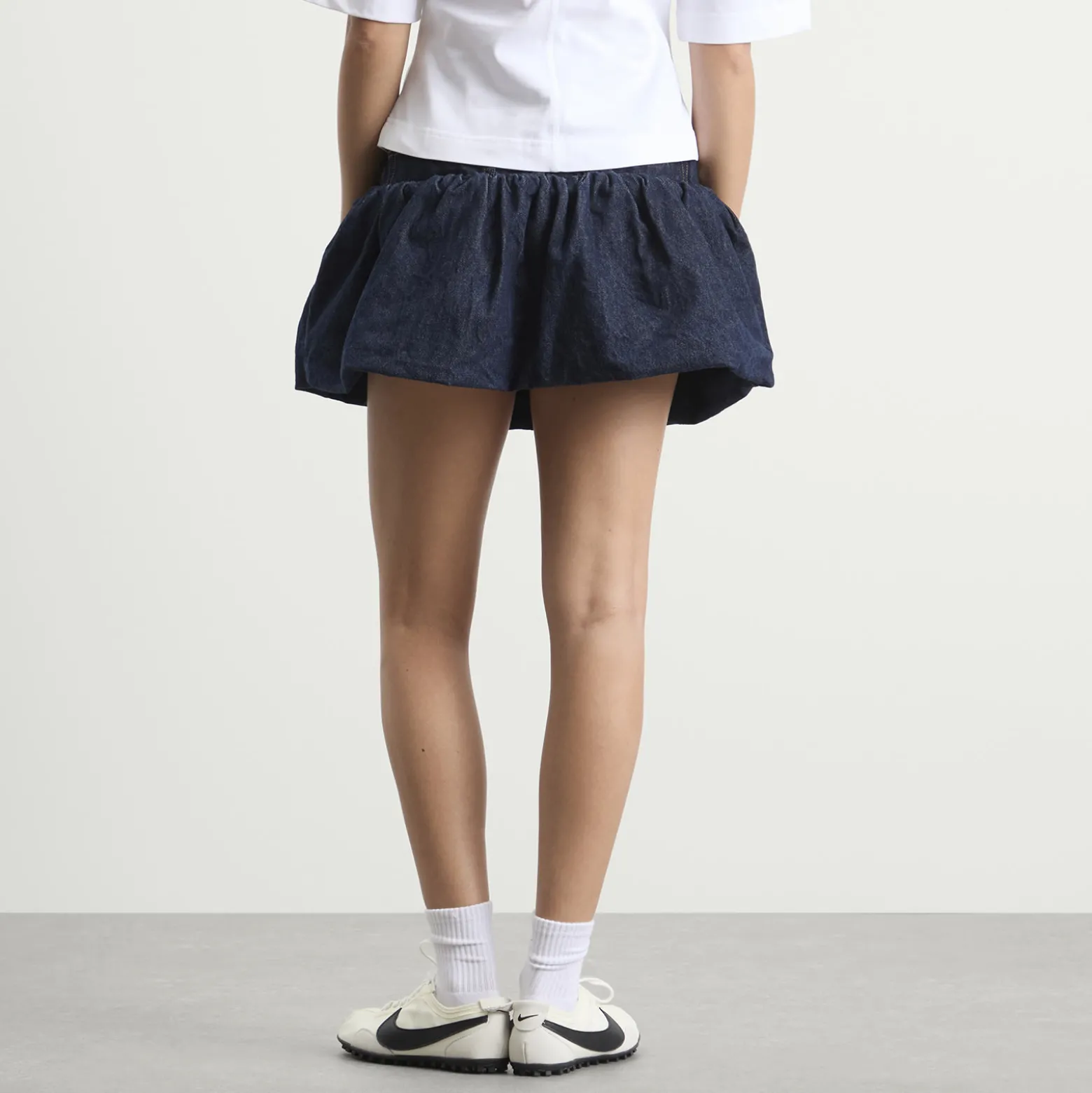 GANNI Rinse Denim Bubble Mini Skirt