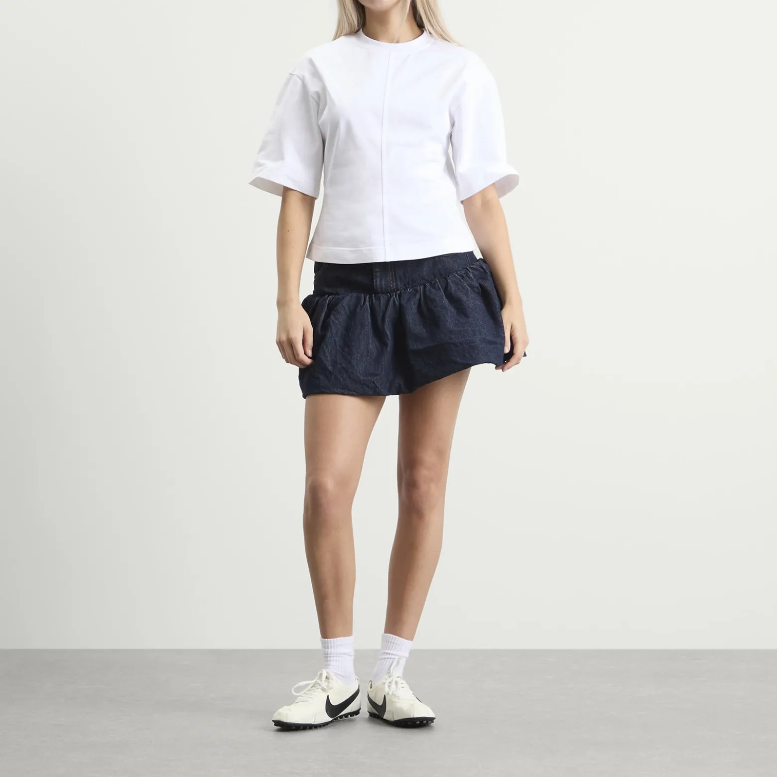 GANNI Rinse Denim Bubble Mini Skirt