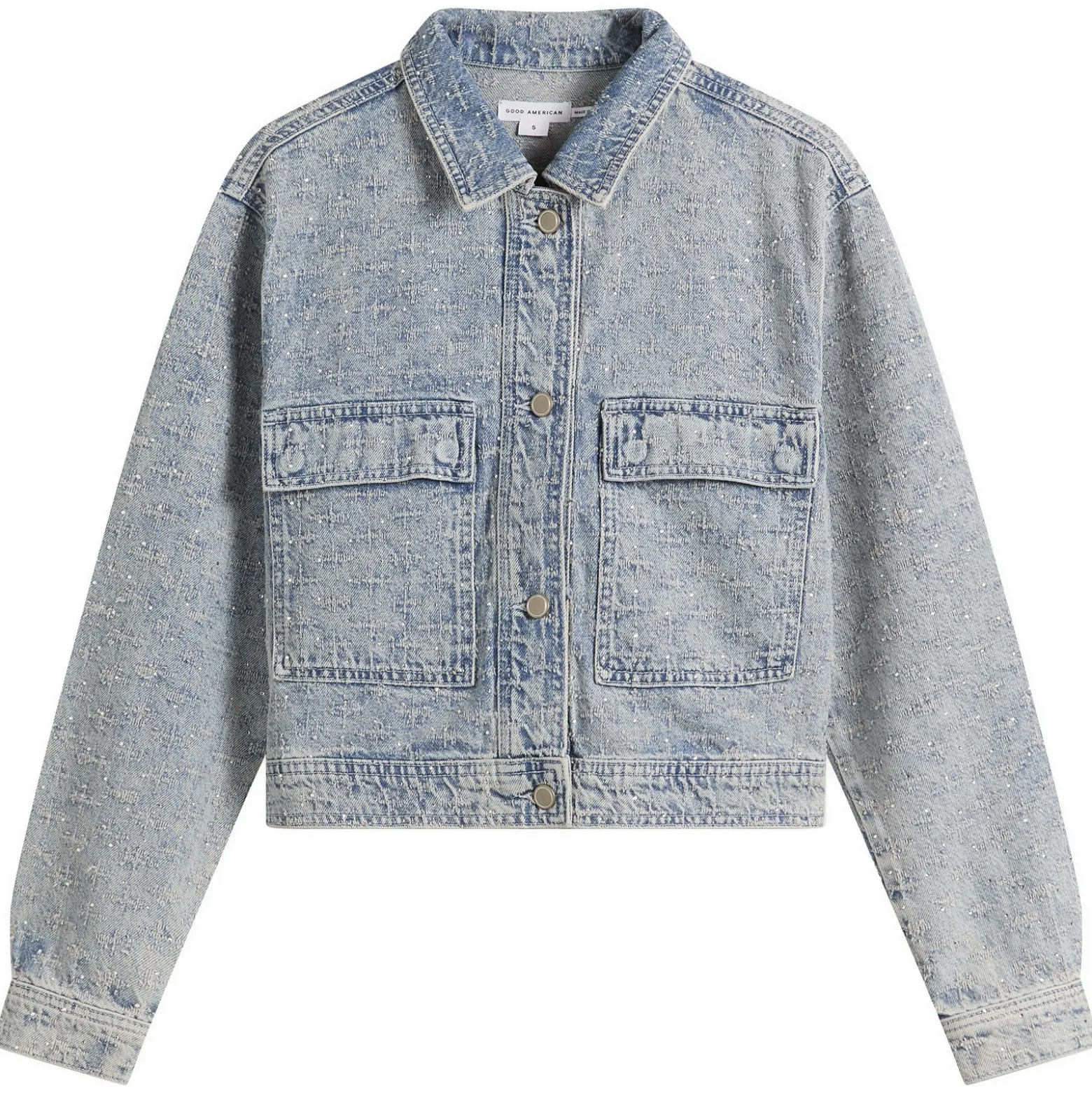 Good American Crystal Denim Jacket