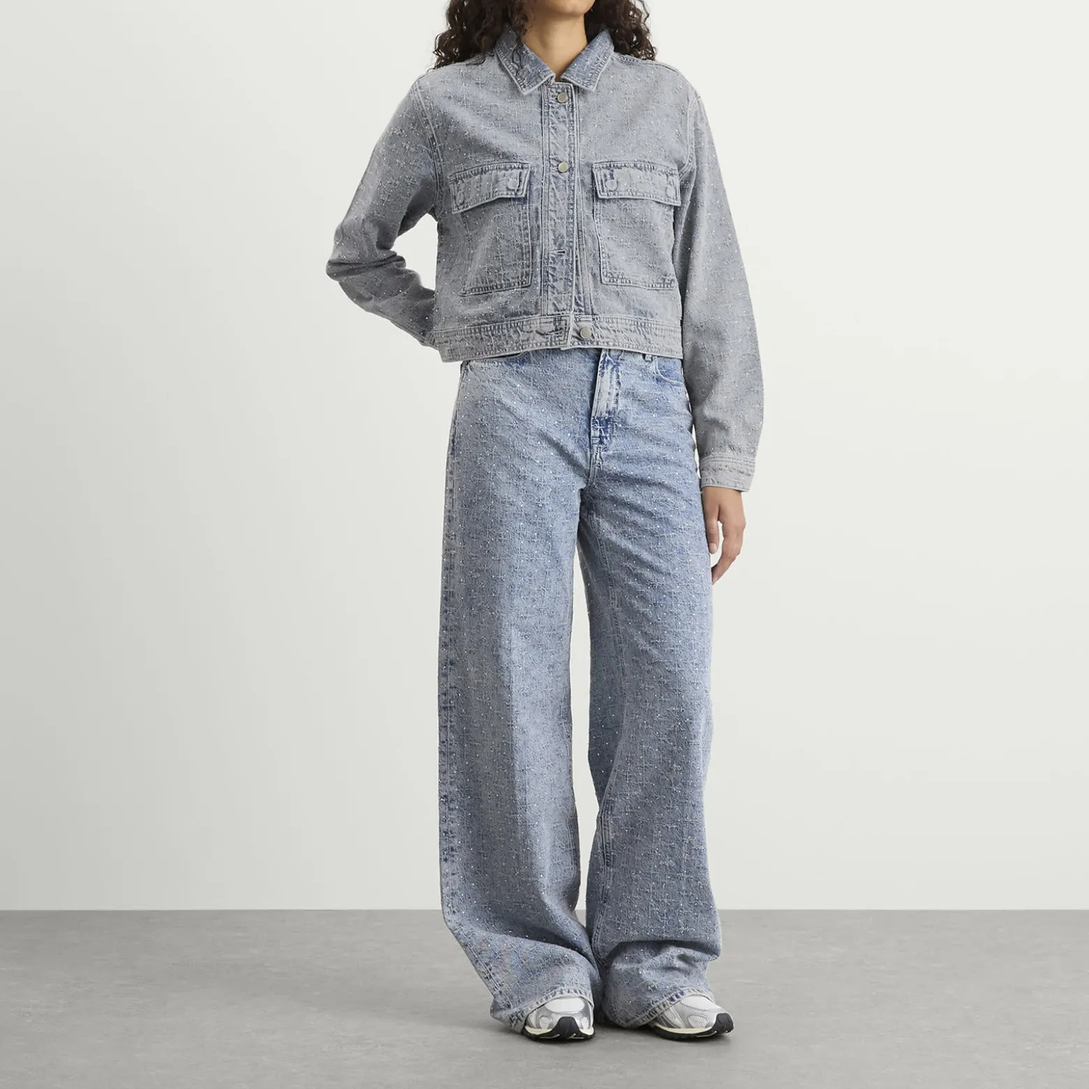 Good American Crystal Denim Jacket