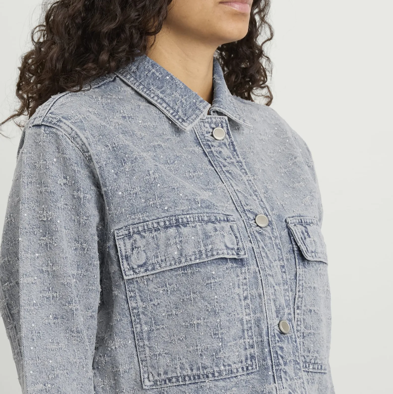 Good American Crystal Denim Jacket