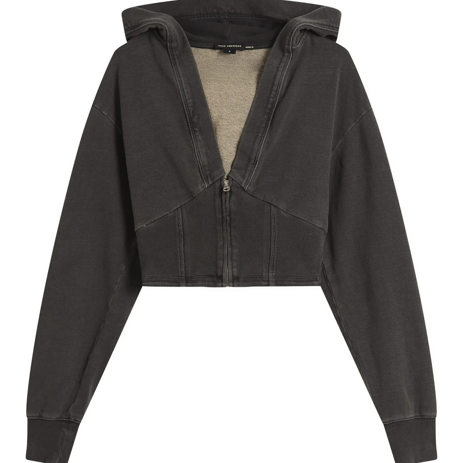 Good American Jeanius Zip Up Hoodie