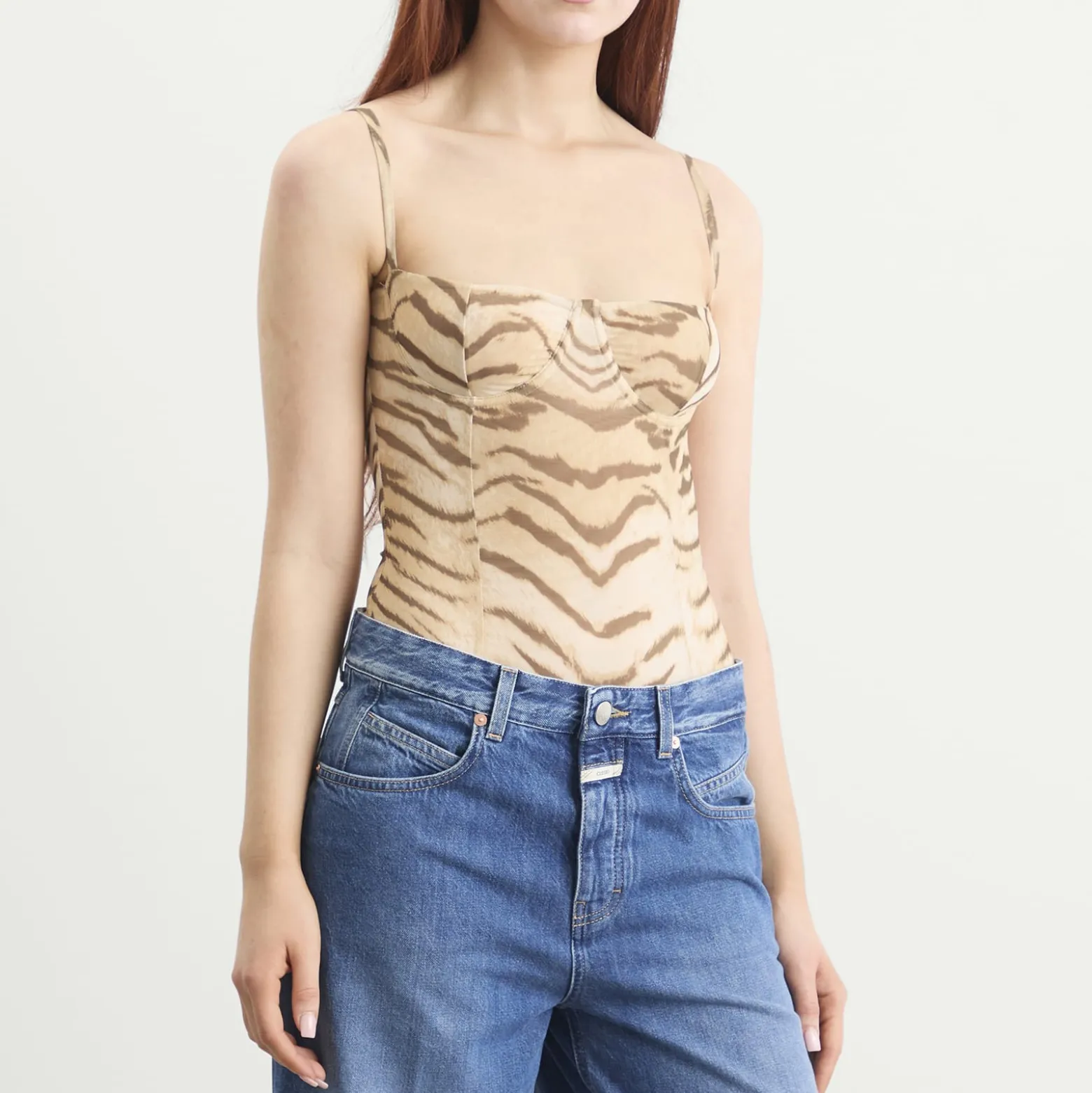 Good American Mesh Bustier Bodysuit