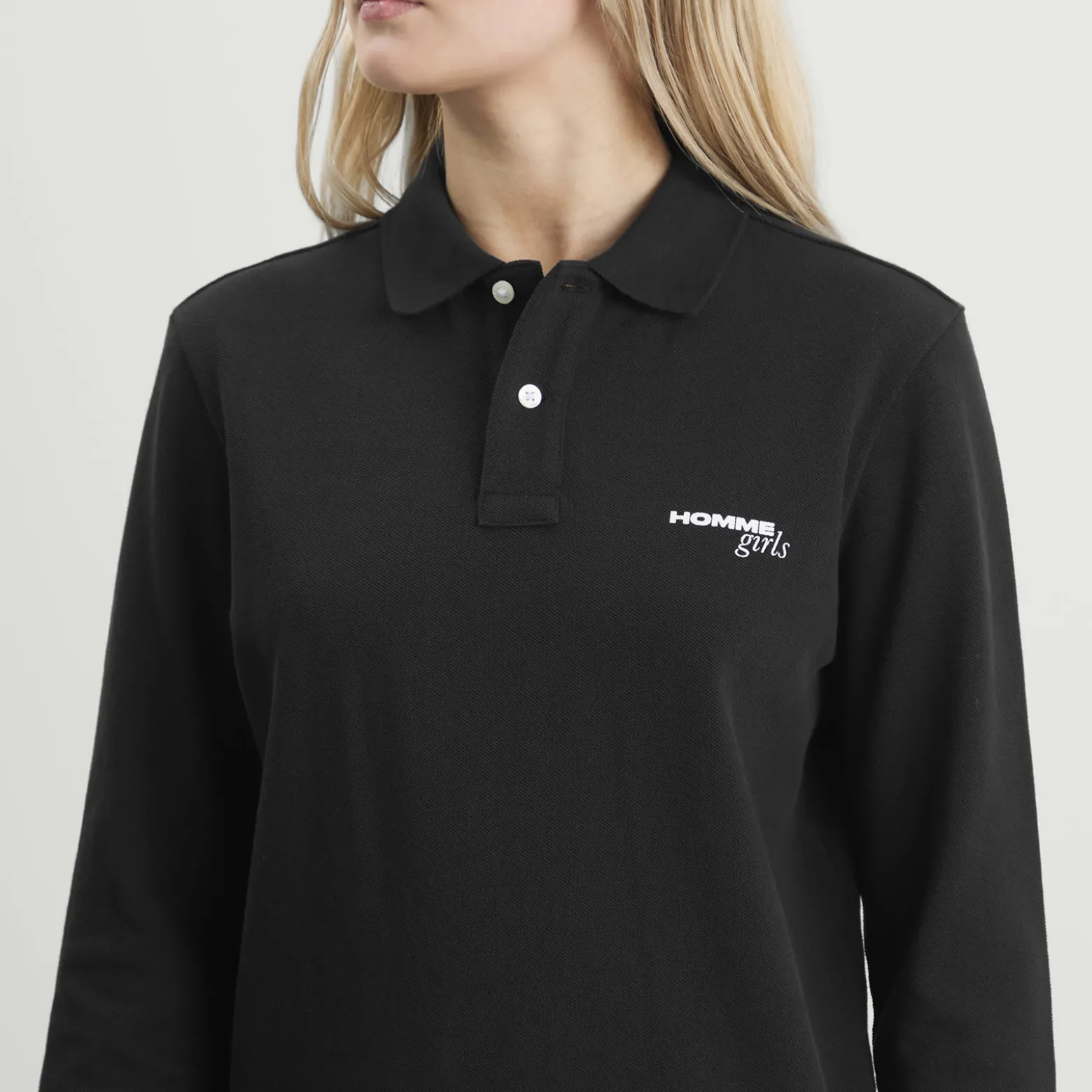 HOMMEGIRLS Cropped Ss Stripe Pique Polo