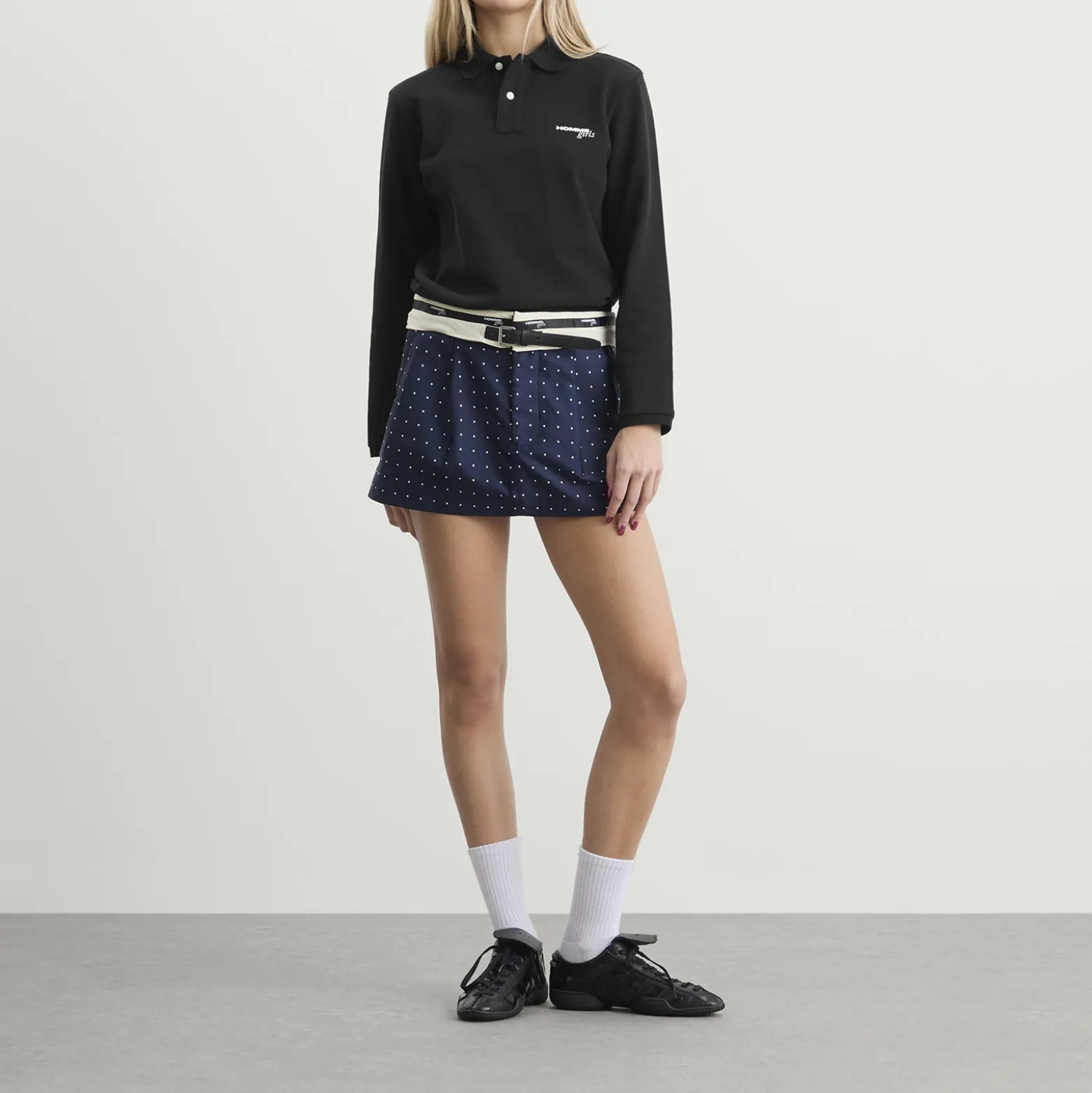 Hommegirls Flip Waist Belt Mini Skirt