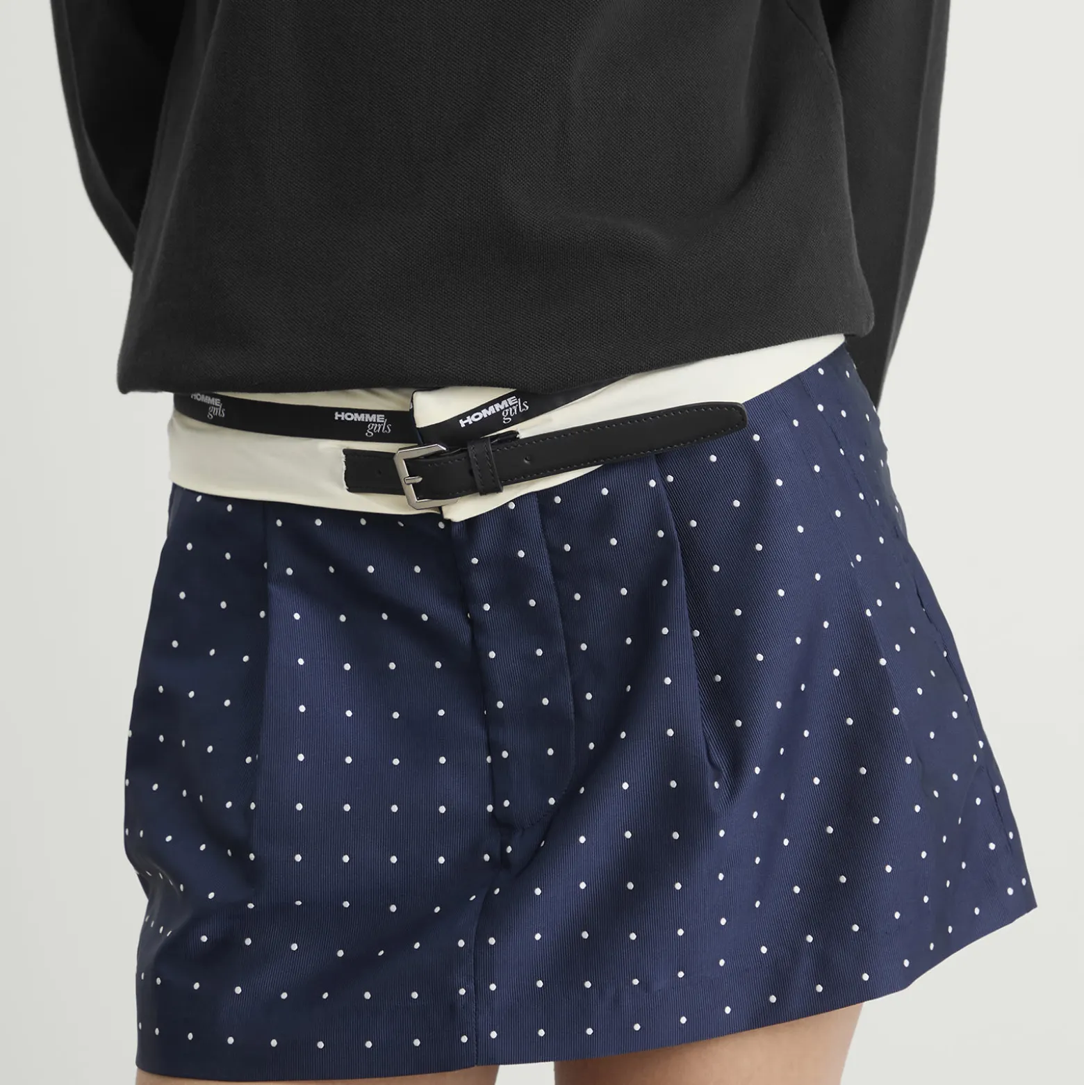 Hommegirls Flip Waist Belt Mini Skirt