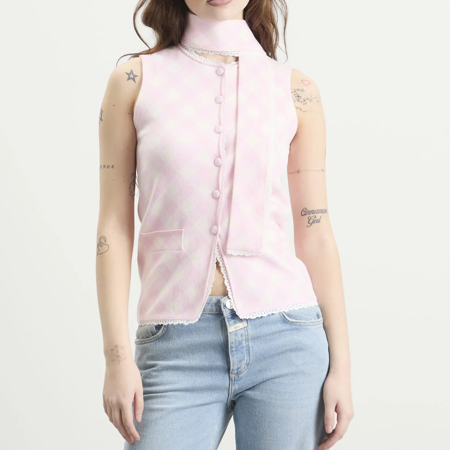 House Of Sunny Pink Ladies Peggy Vest