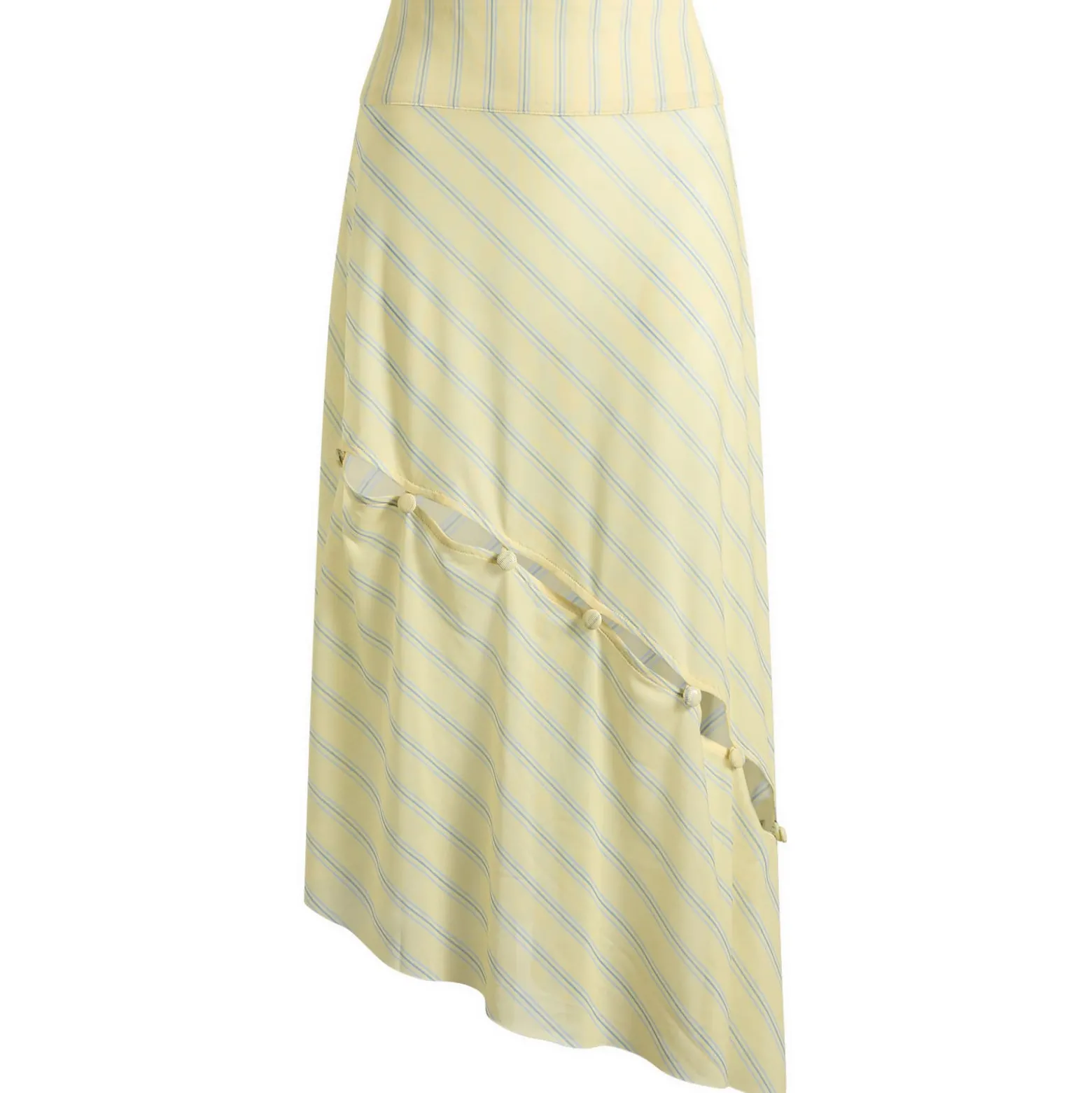 House Of Sunny Striped Mesh Asymmetric Skirt