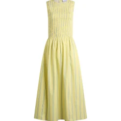 House Of Sunny Striped Ruched Mesh Dress