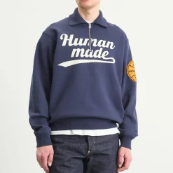 Human Made Half Zip Logo Sweatshirt