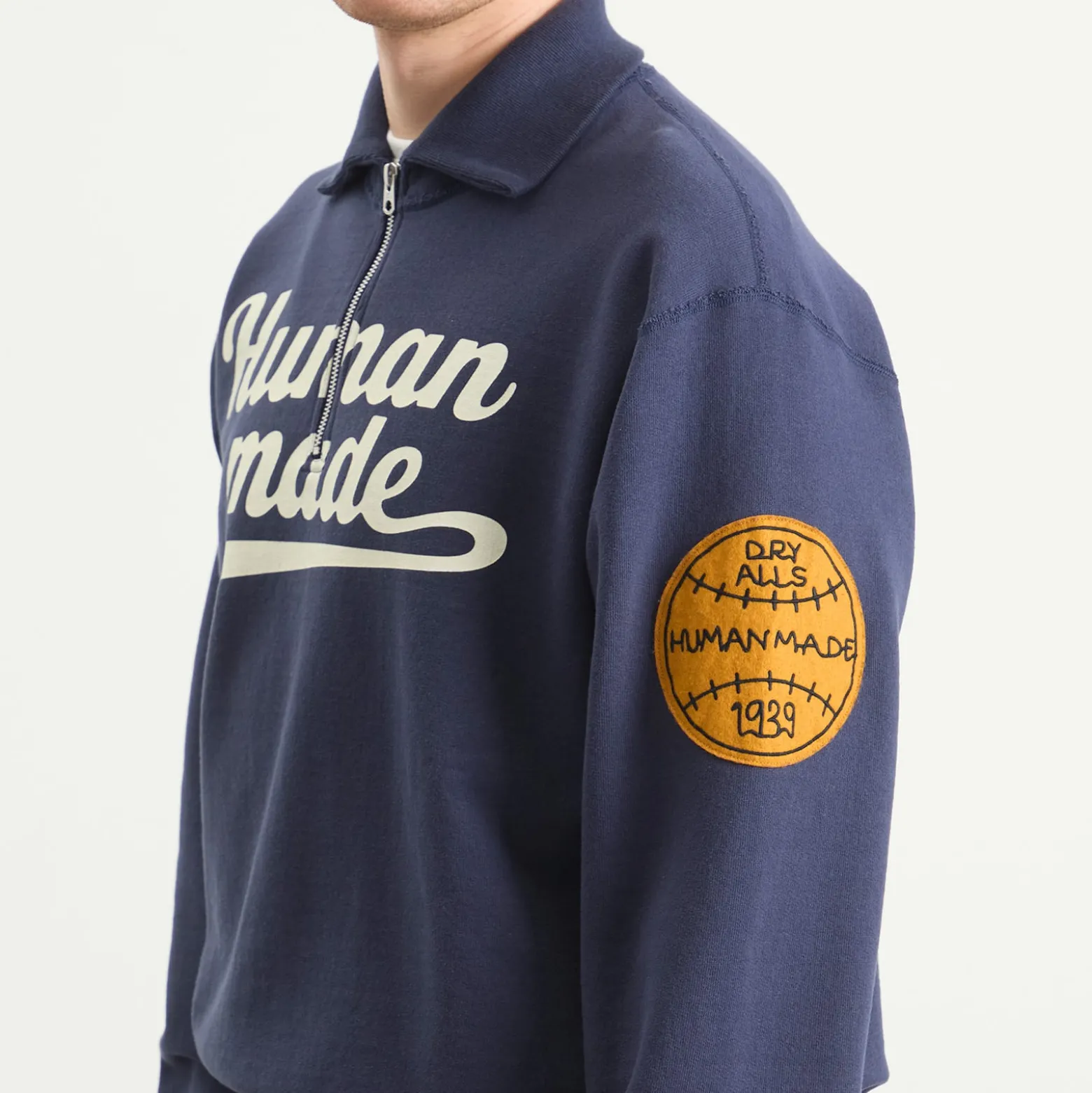 Human Made Half Zip Logo Sweatshirt