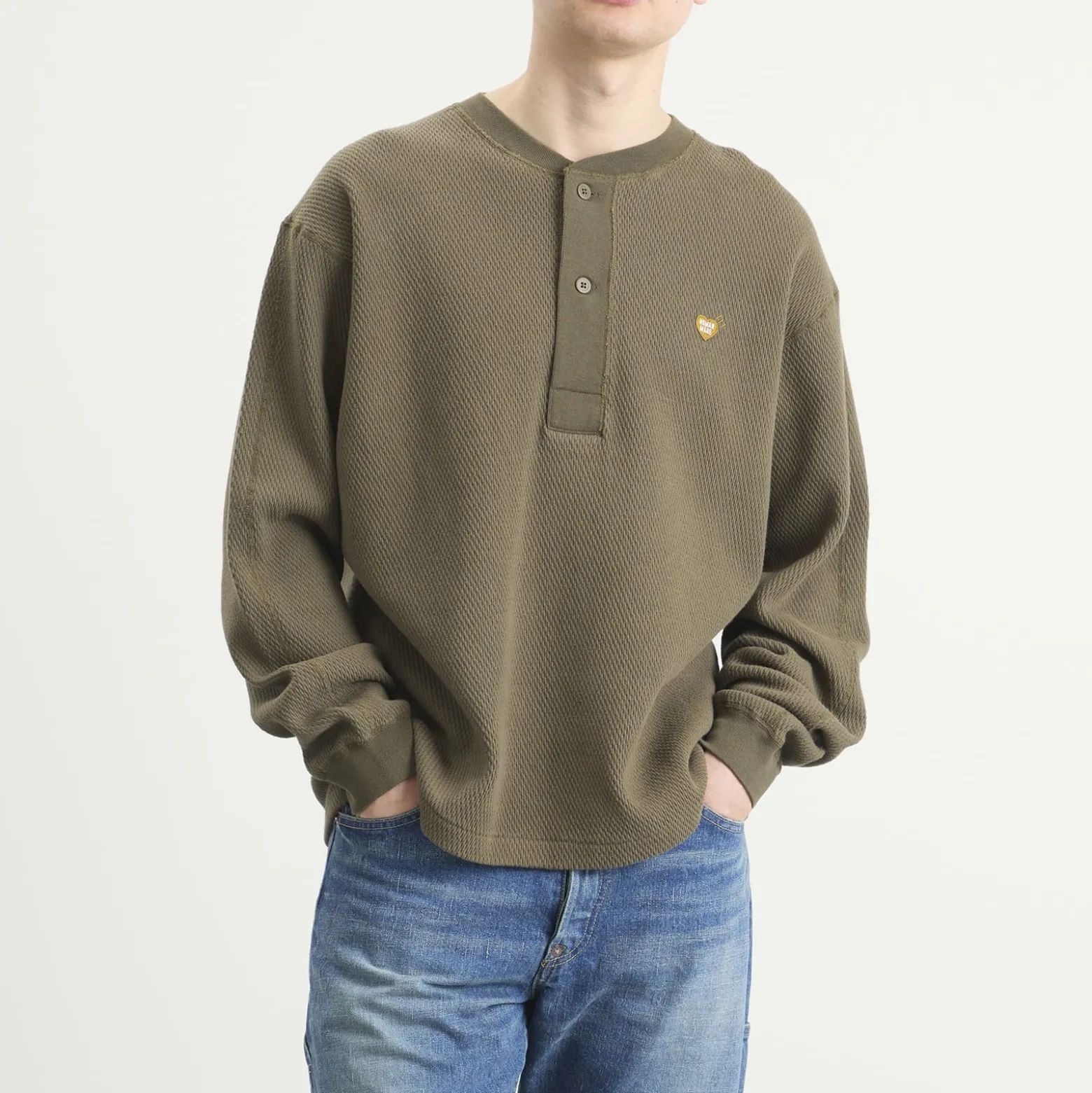 Human Made Henley Neck Small Heart Shirt