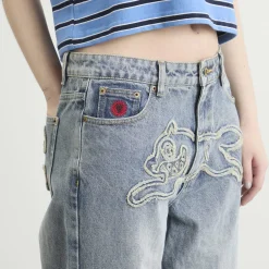 ICECREAM Distressed Running Dog Denim Pants