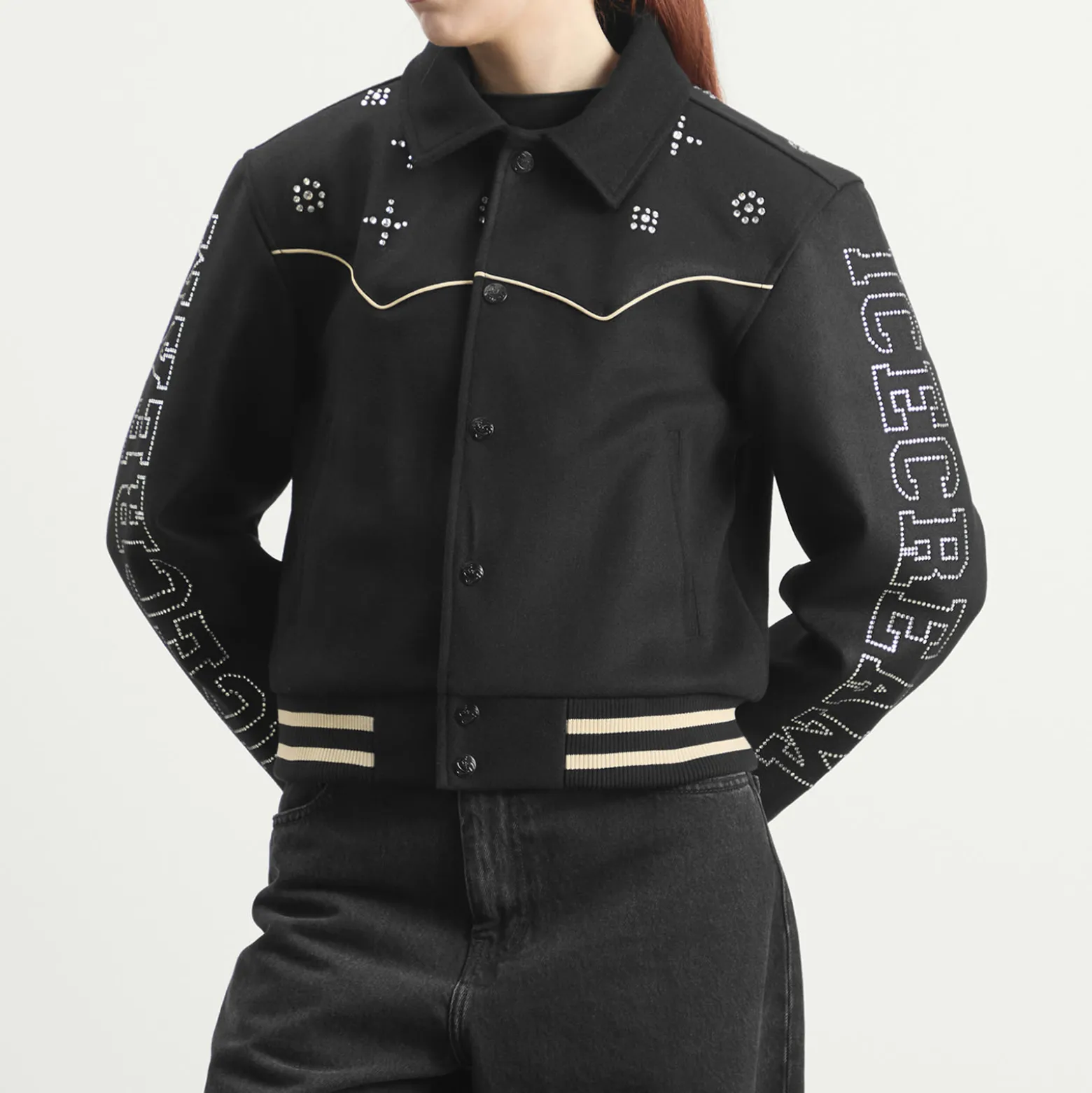 ICECREAM Western Crystal Varsity Jacket
