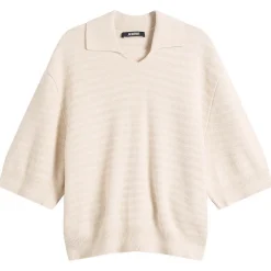 Jacquemus Chevron Cotton Silk Knit Polo Shirt