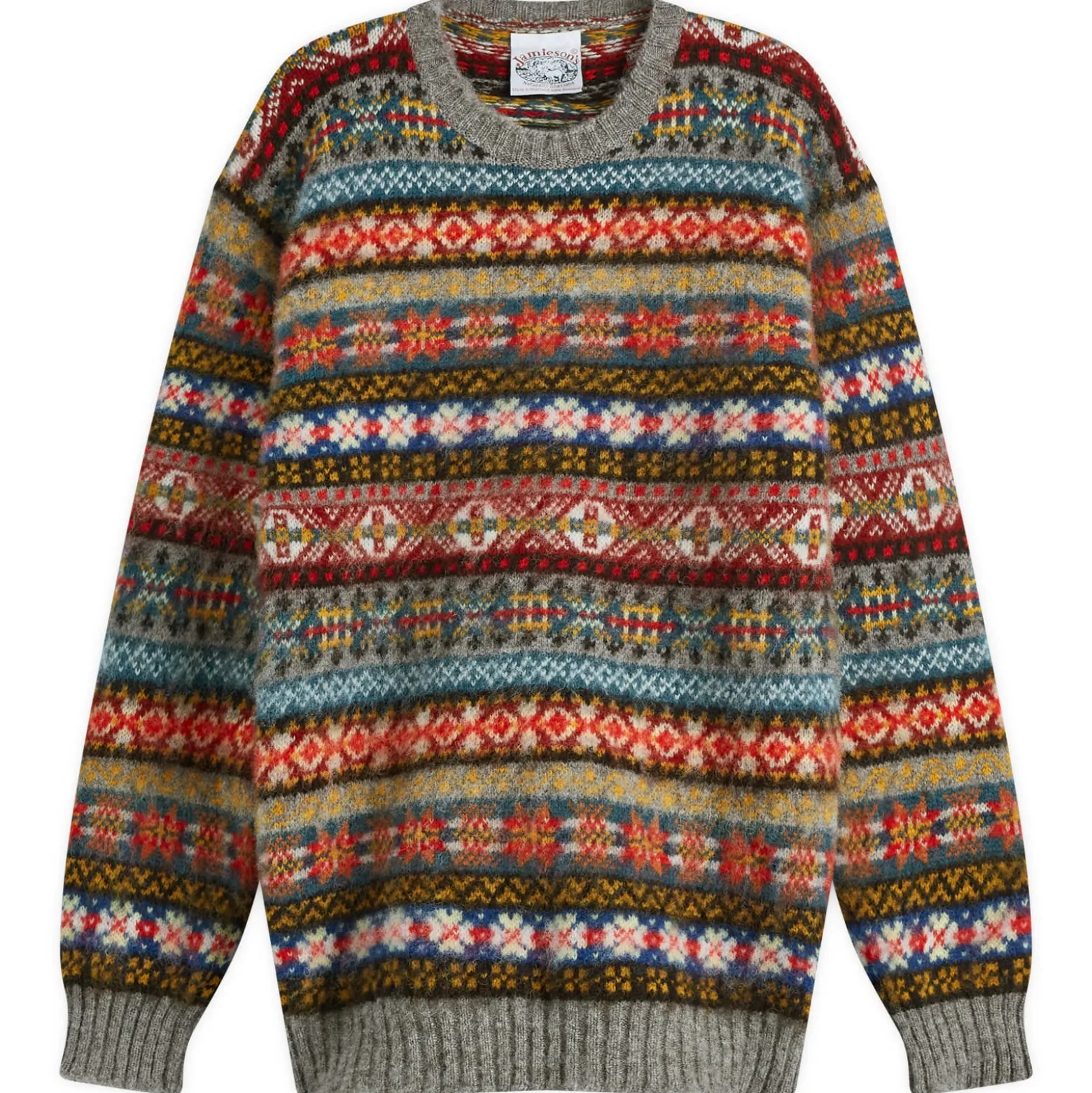 Jamieson's of Shetland Brushed Fair Isle Crew Knit