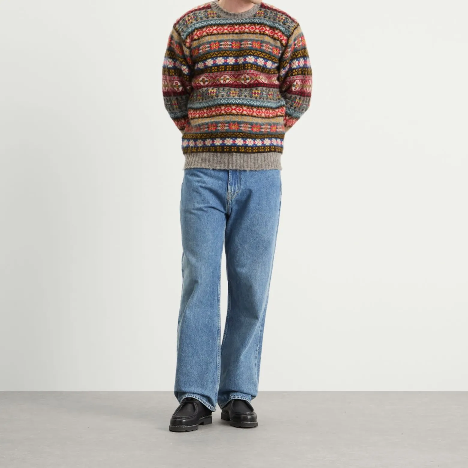 Jamieson's of Shetland Brushed Fair Isle Crew Knit