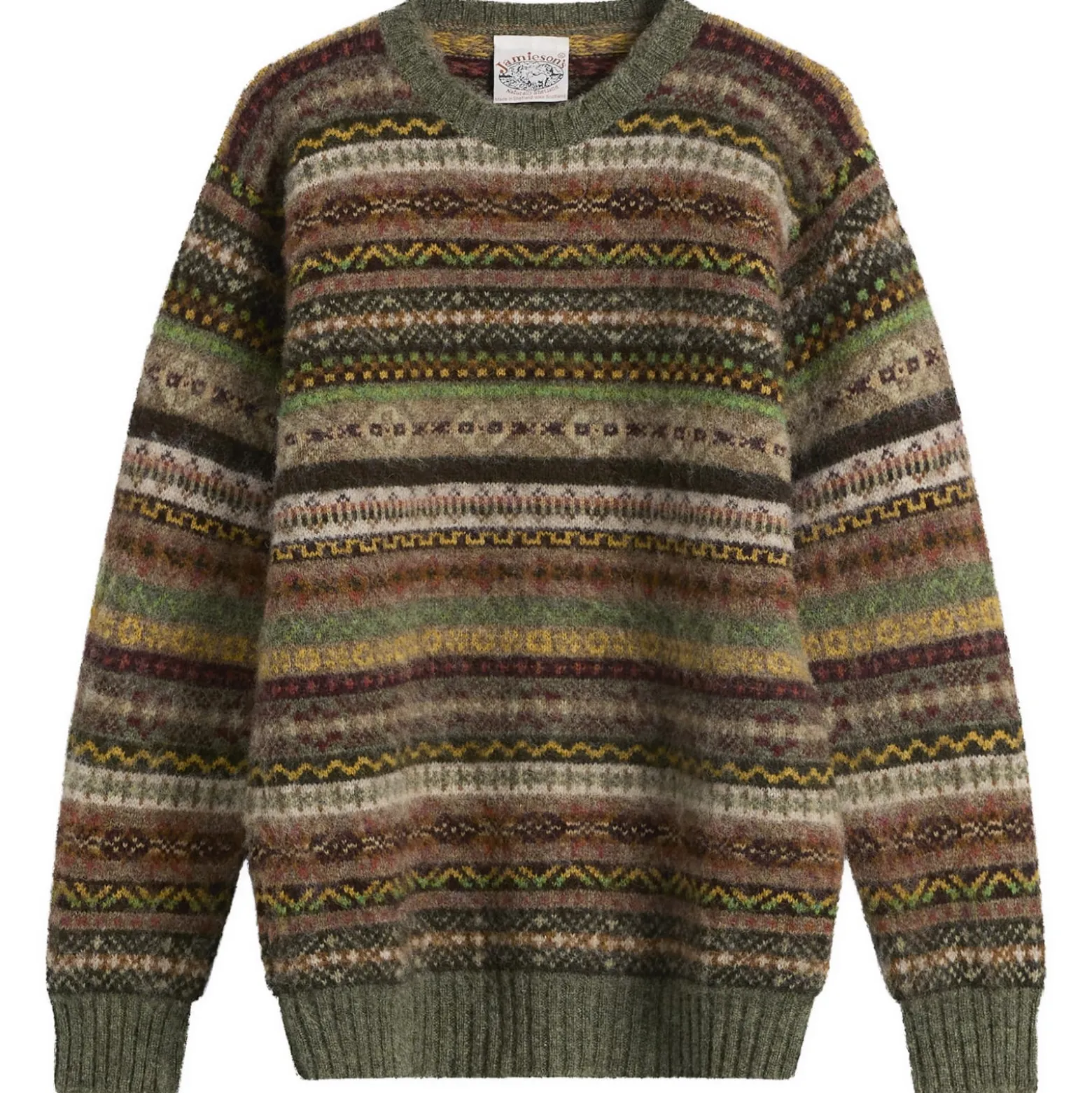 Jamieson's of Shetland Brushed Fair Isle Crew Knit