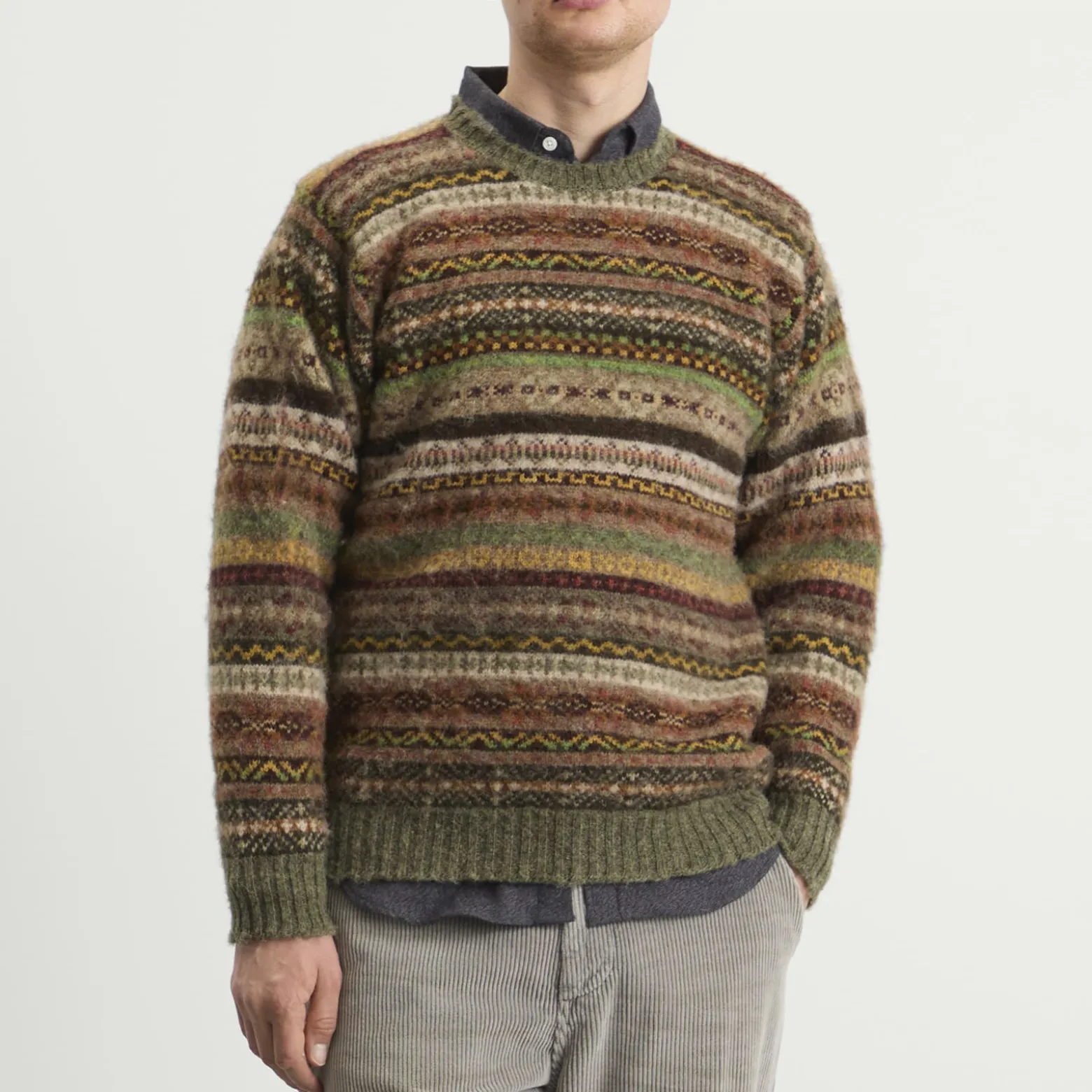 Jamieson's of Shetland Brushed Fair Isle Crew Knit